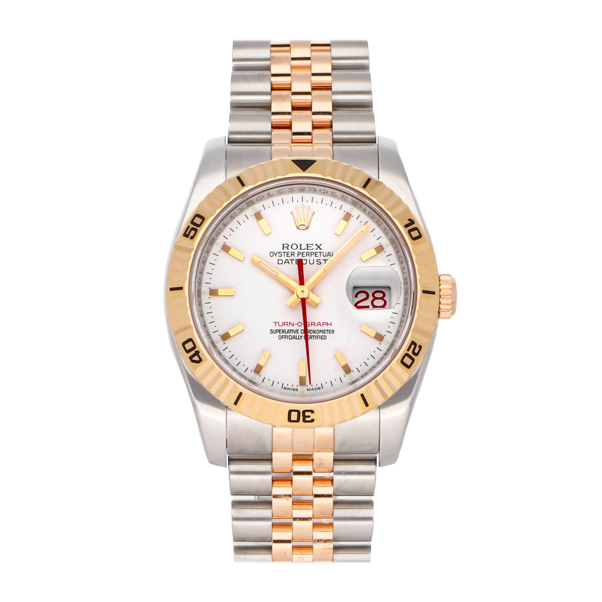Rolex Super Clone Watch : Datejust Turn-O-Graph 116261 WHT IX JUB