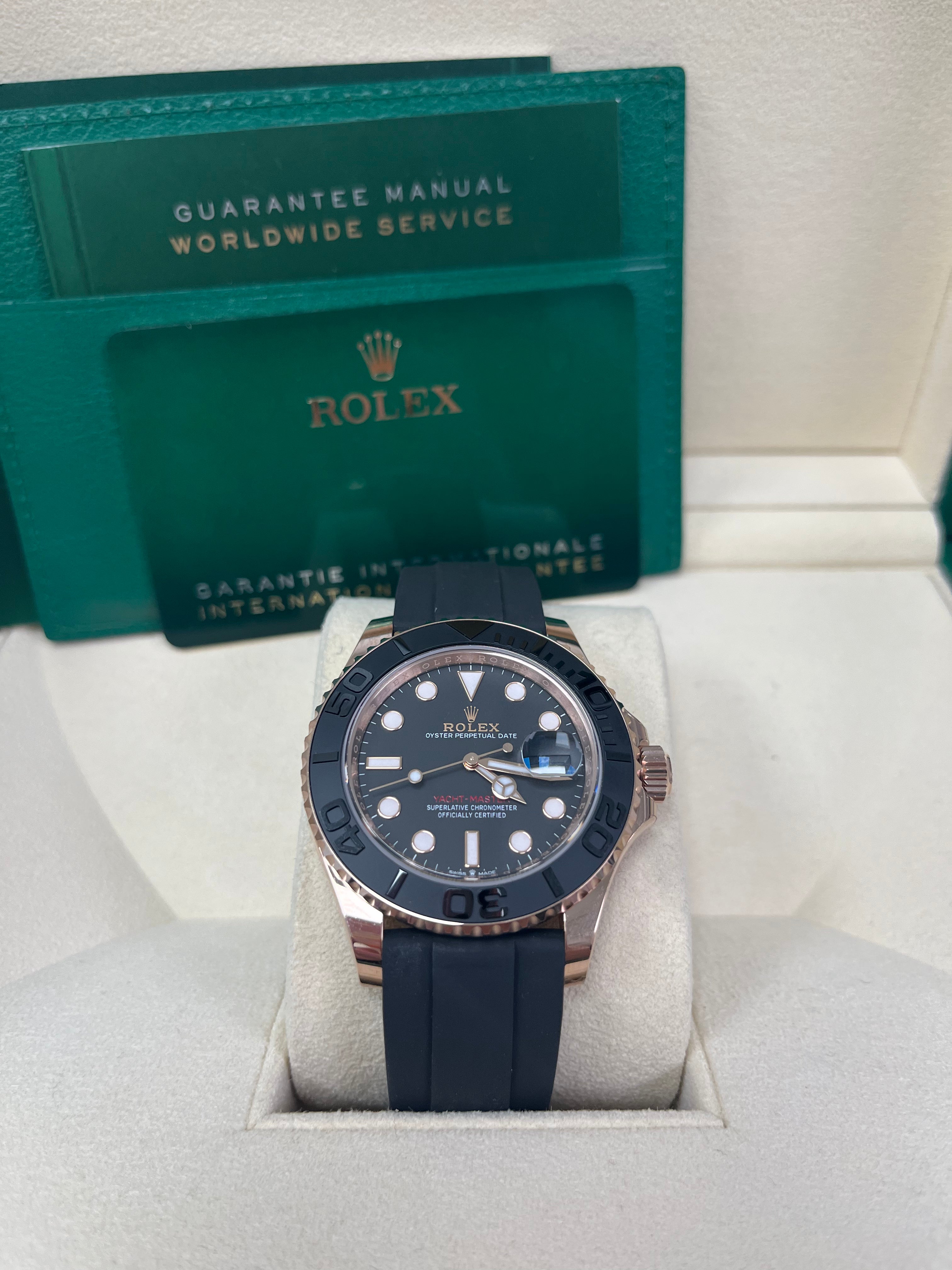 Rolex Yacht-Master 40mm Rose Gold - Black Dial - Oysterflex Strap (Ref# 126655)