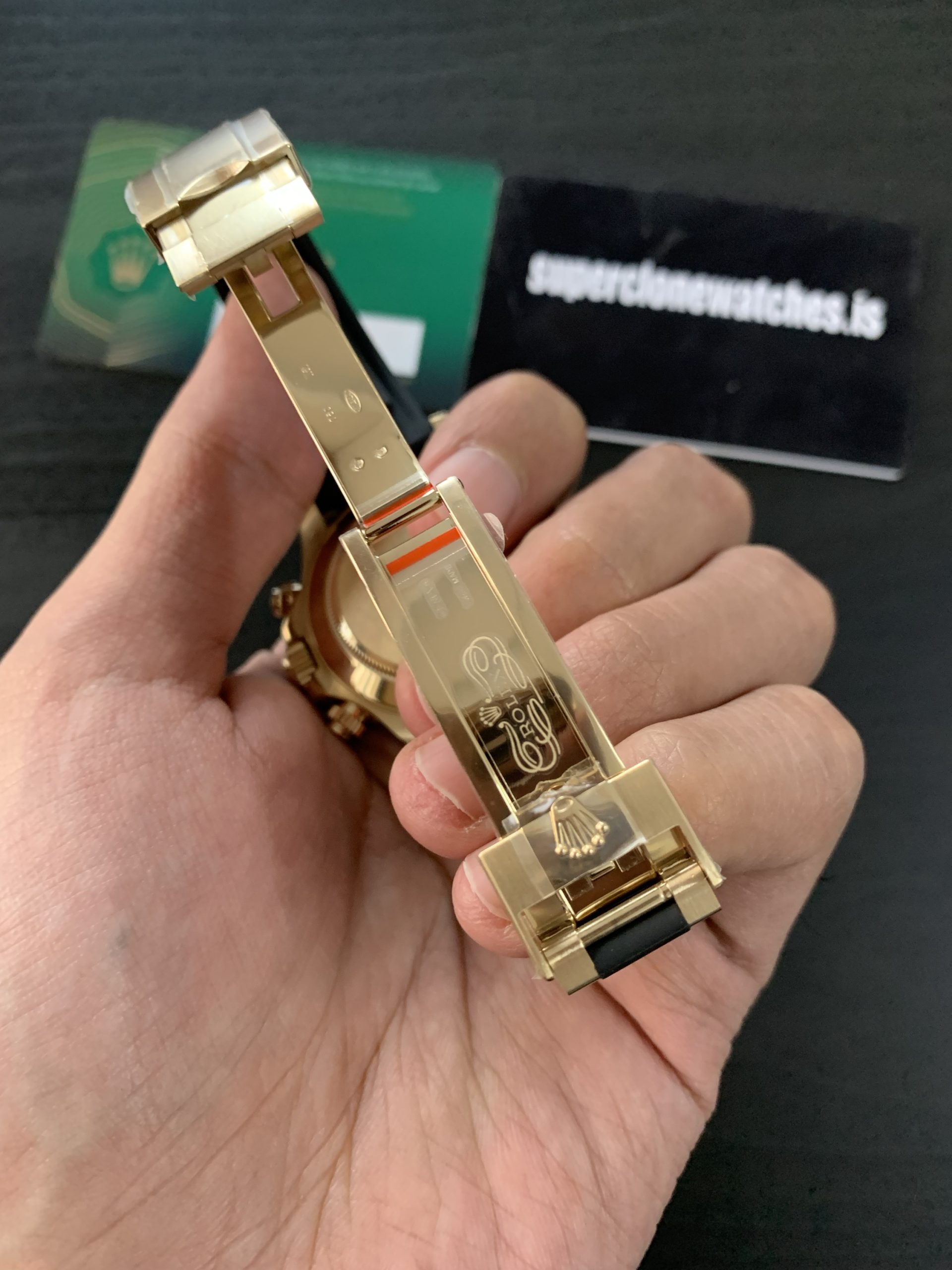 Rolex Cosmograph Daytona Oysterflex Yellow Gold Black Diamond Dial