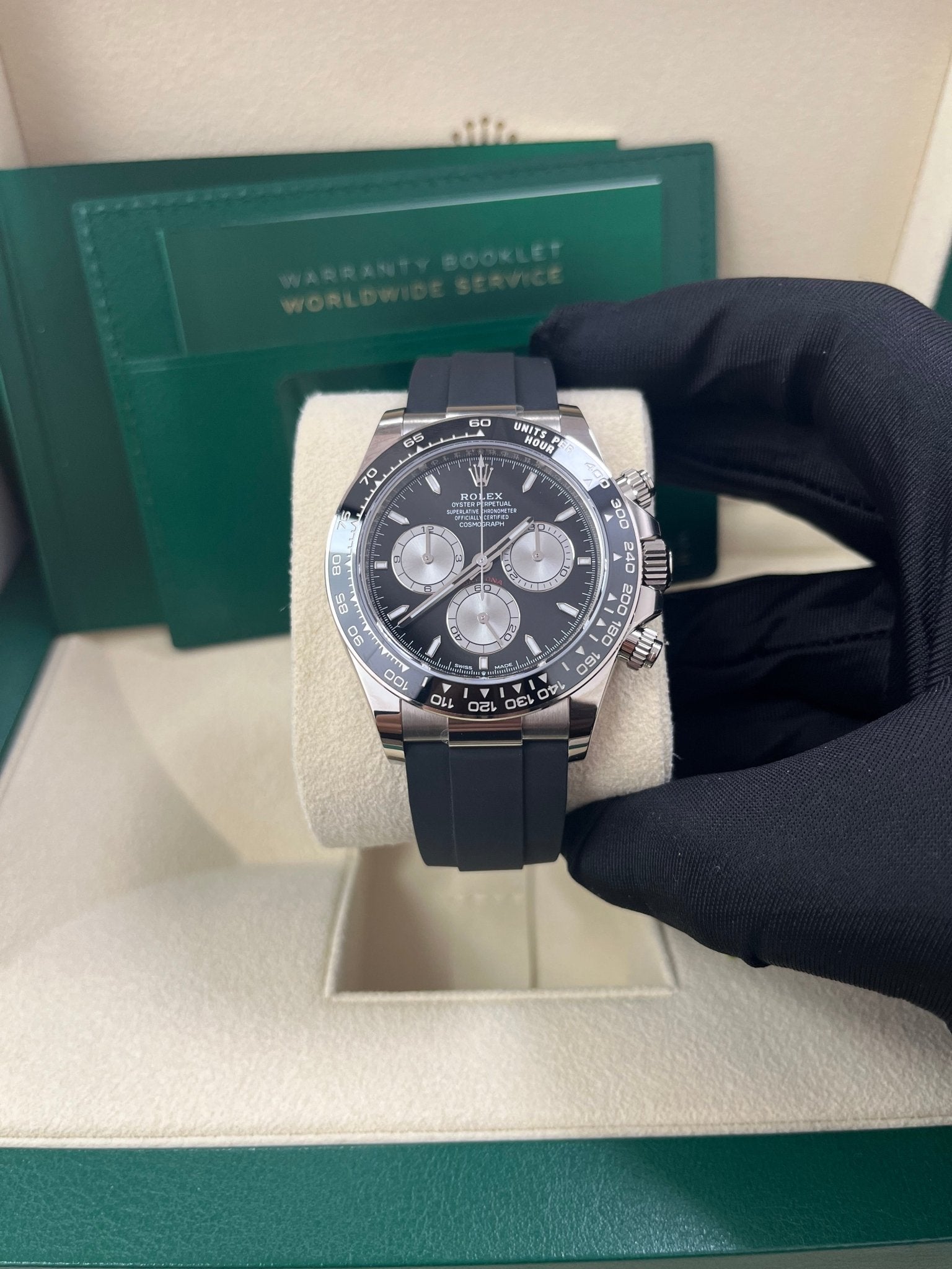 Rolex Daytona White Gold Cosmograph Daytona Black Bezel - Black And Steel Index Dial 126519LN