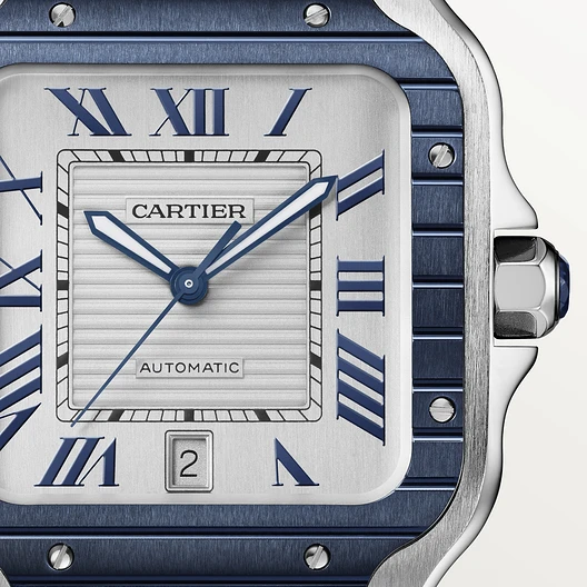 CARTIER SANTOS Blue PVD Bezel 39.8mm WSSA0047