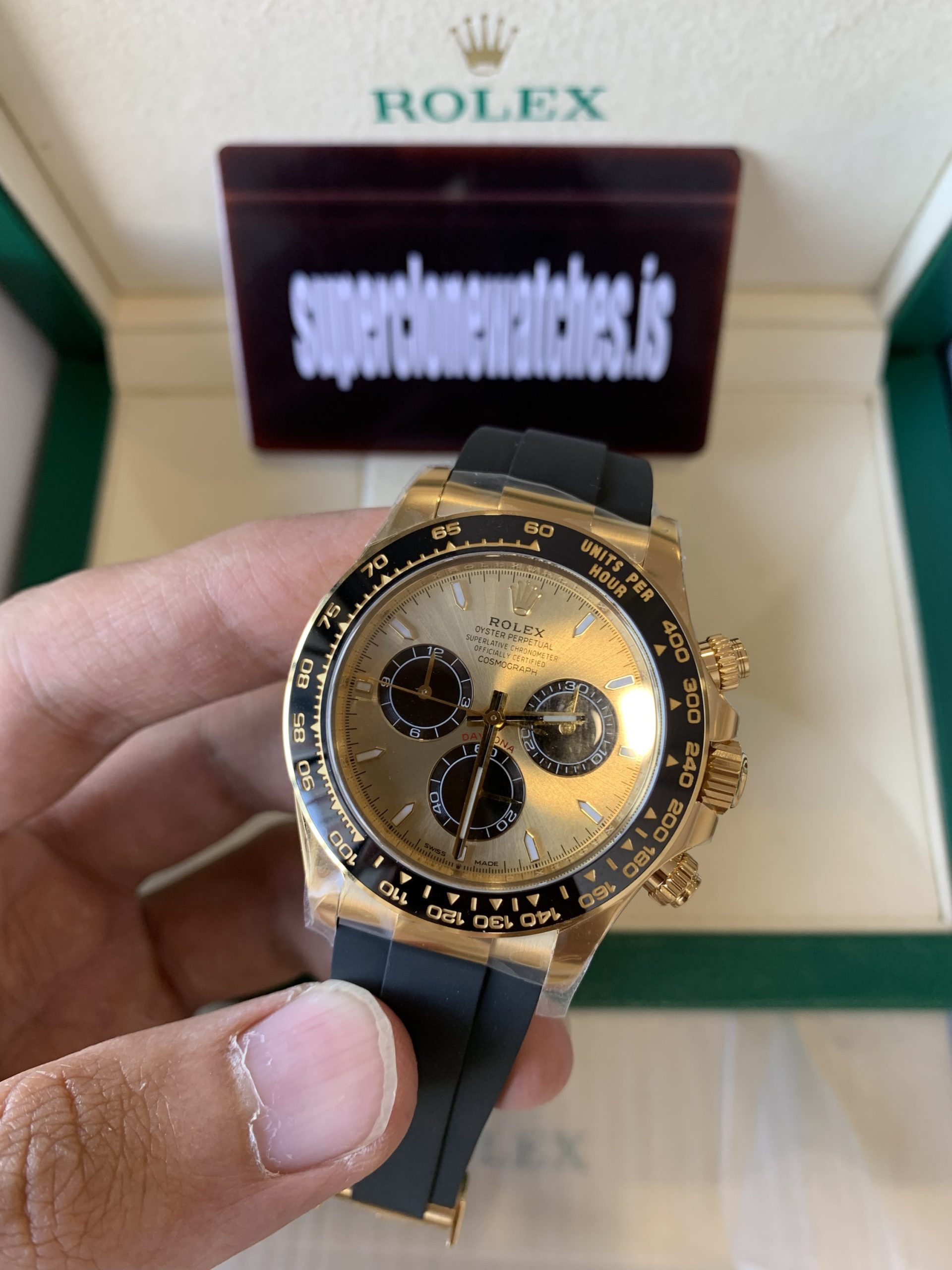 Rolex Daytona Pikachu Oysterflex Yellow Gold Replica Ref126518