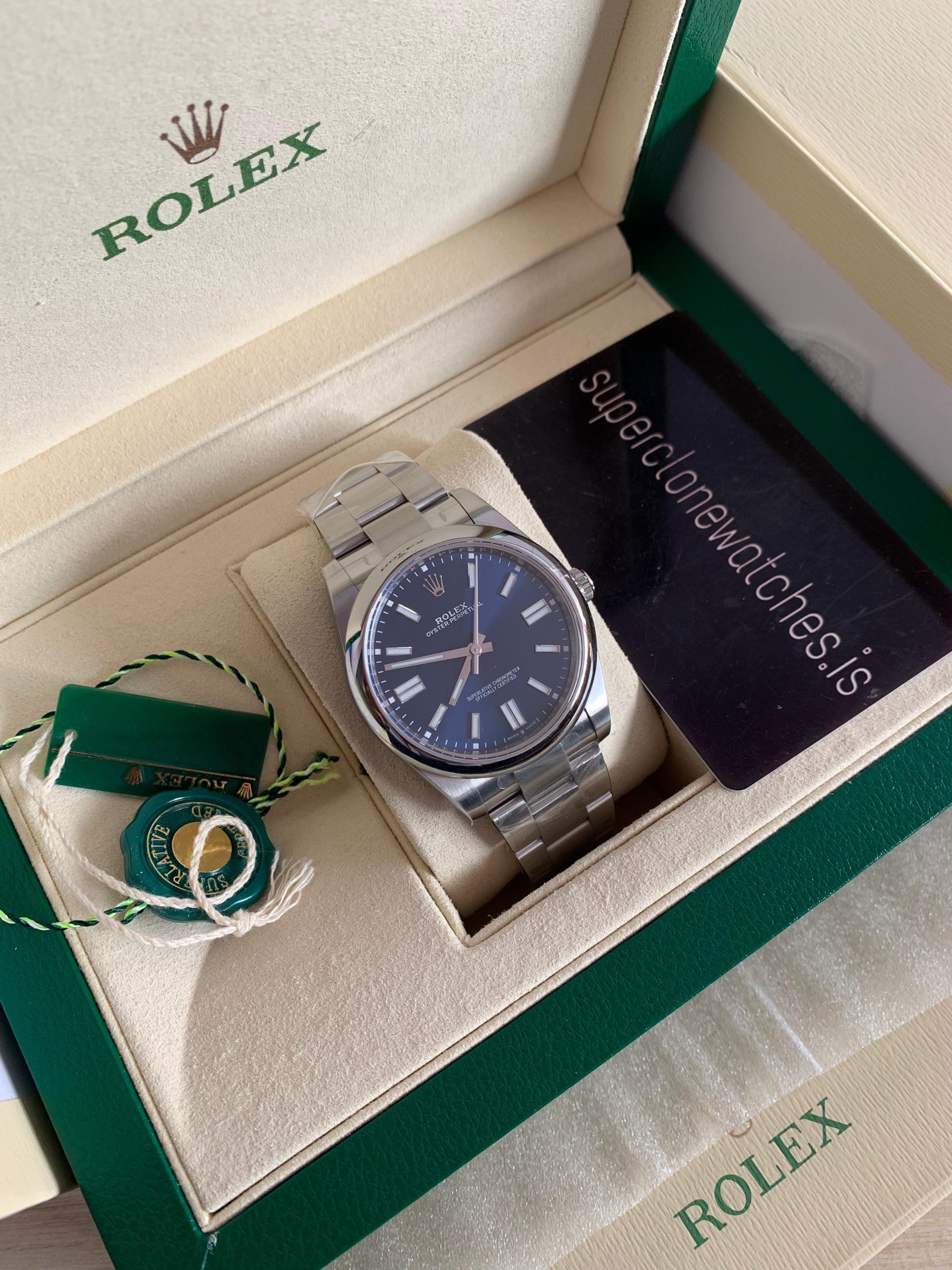 Rolex Oyster Perpetual 41 Blue Dial Super Copy 3230 Movement