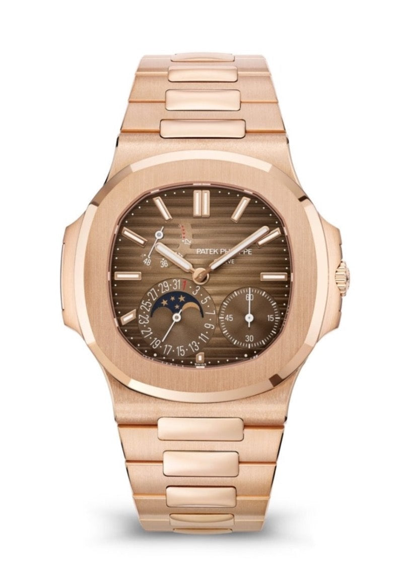 (Top version 1:1)Patek Philippe Nautilus Rose Gold 40mm Brown Black Dial 5712/1R-001