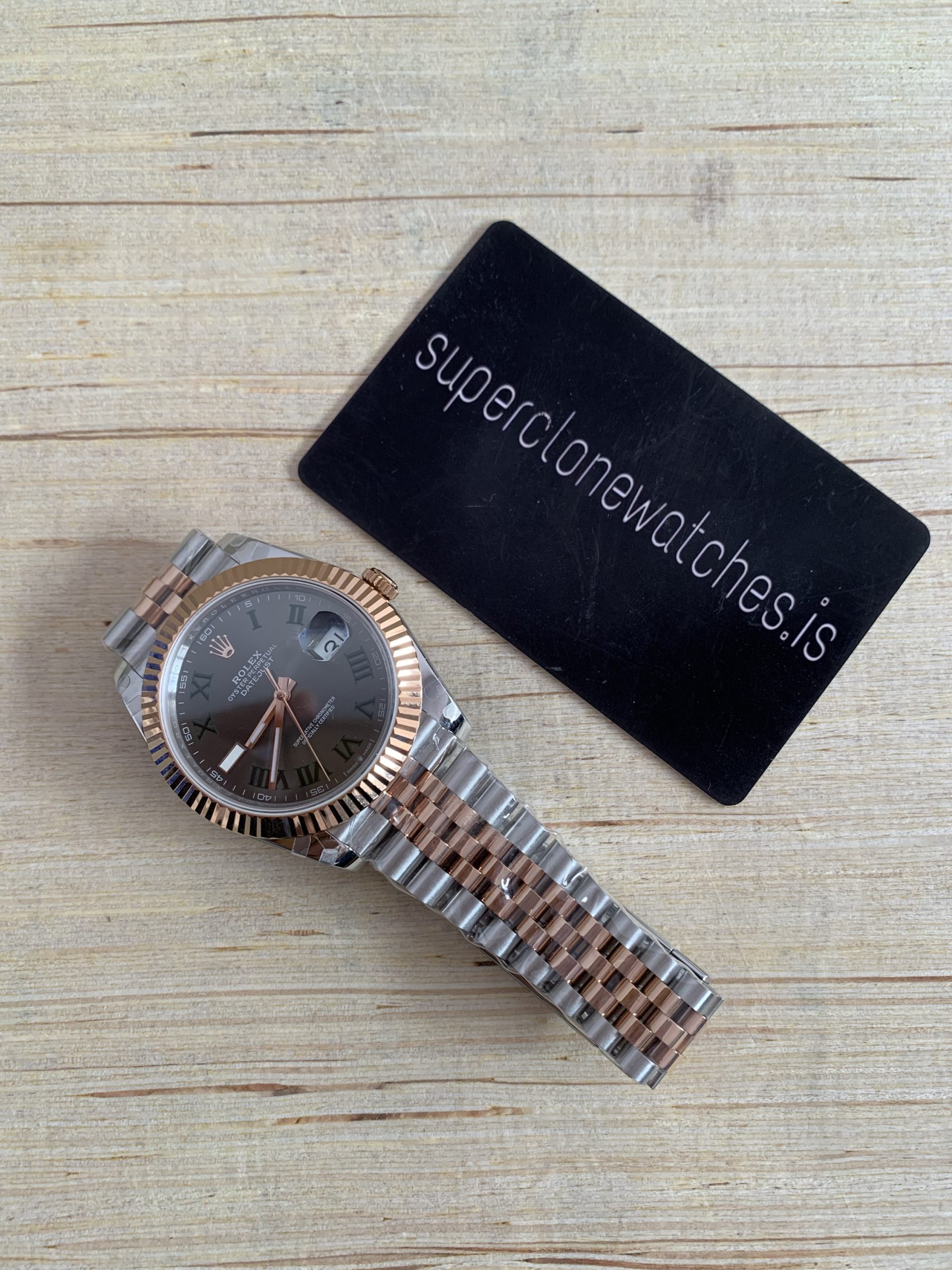 Rolex Datejust Wimbledon Ref.126331 Rose Gold Swiss Clone Movement High Quality Copy