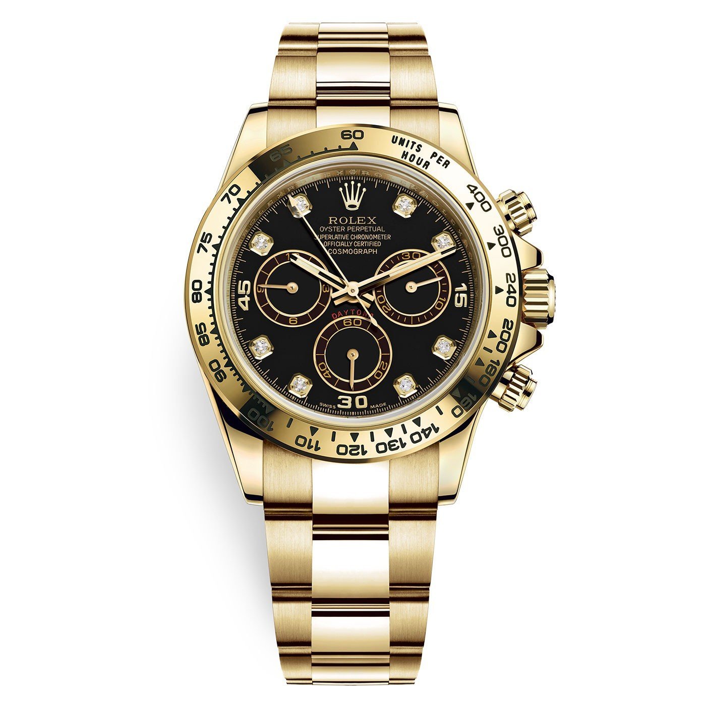 Rolex Daytona Yellow Gold Cosmograph Daytona 40 Watch - Black Diamond Dial 116508