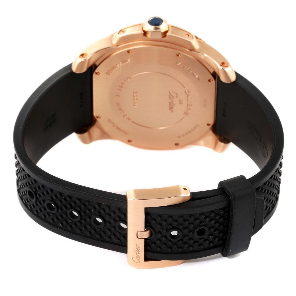 Cartier Calibre de Cartier Diver Rose Gold Black Dial W7100052