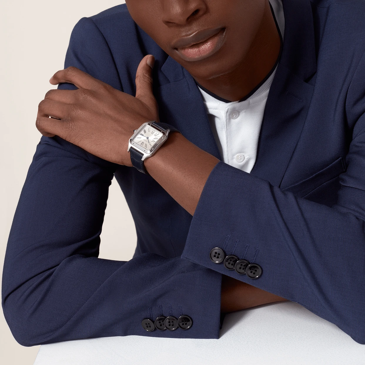 CARTIER SANTOS-DUMONT Blue Strap Large Model 43.5 mm WSSA0022