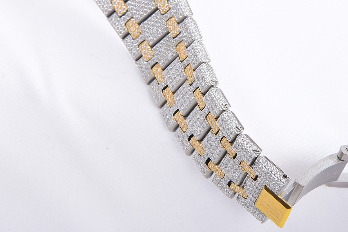 Audemars Piguet Royal Oak Selfwinding 41 mm, Yellow Gold/Silver/Gem Set Ref. 15400SR.OO.1220SR.01