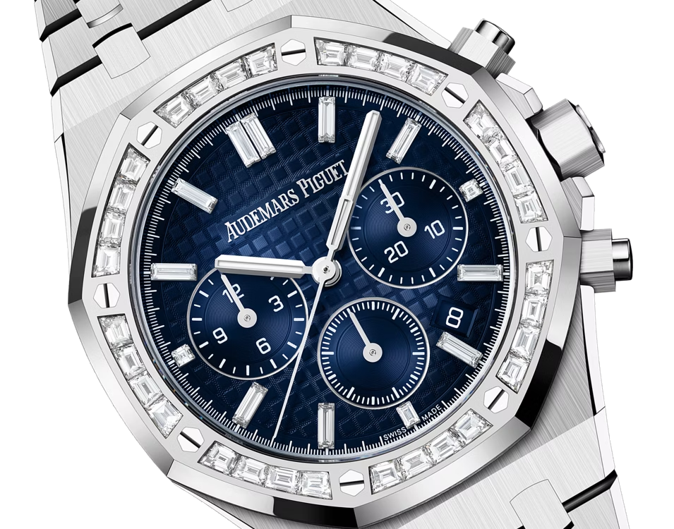 Audemars Piguet Royal Oak Chronograph 38mm White Gold Diamon Baguette Bezel 26715BC.ZZ.1356BC.01