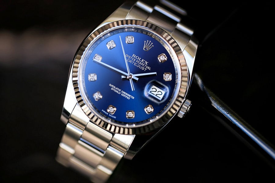 Rolex Datejust 116234 blue plate inlaid with 10 diamonds Watch