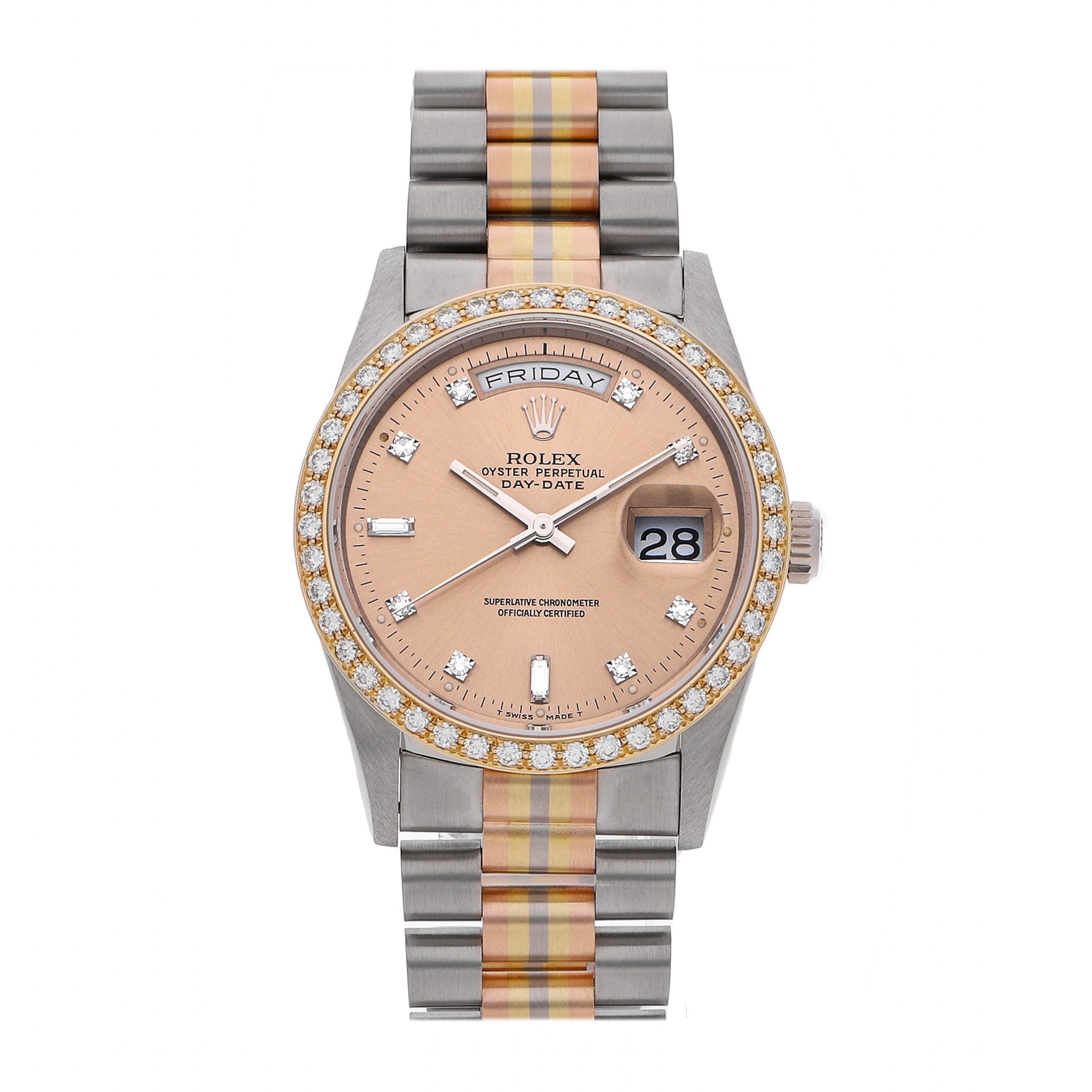 Rolex Super Clone Watch : Day-Date Tridor 18349BIC PNK RD BG PRS