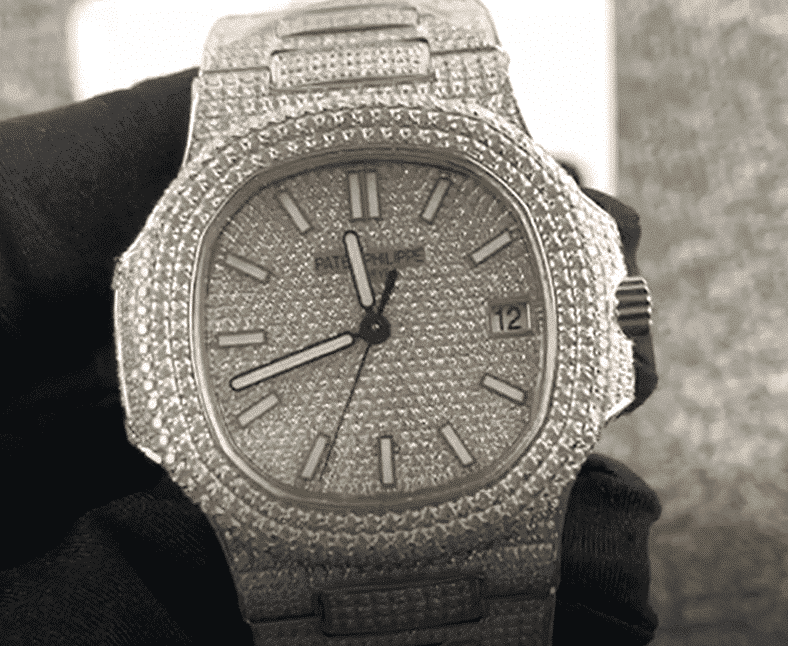 Patek Philippe Nautilu Iced Out 5719/10G-010 Replica