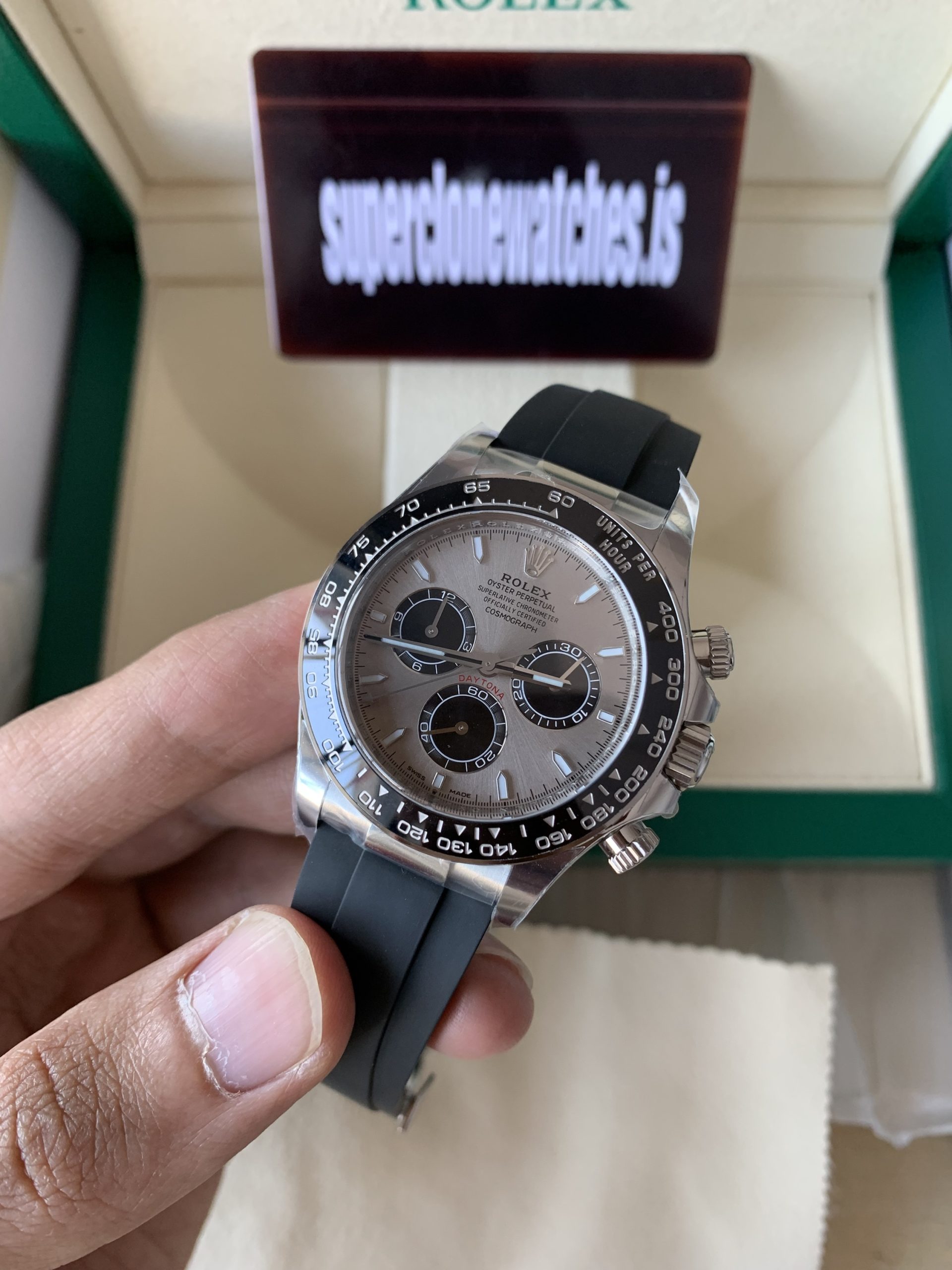 Rolex Daytona Ghost SIlver Dial Oysterflex Ref.M126519LN Swiss 4131 Movement Superclone watch
