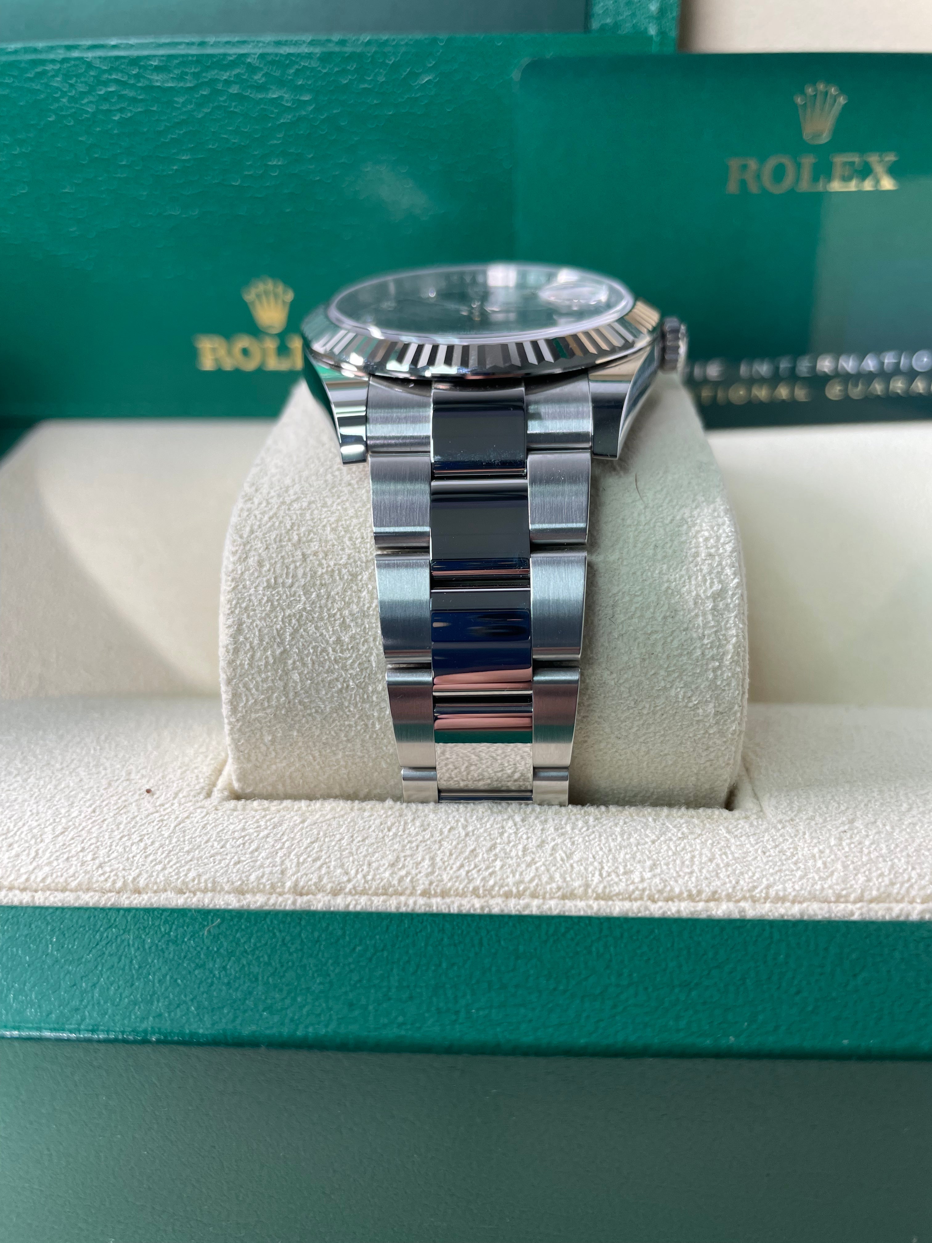 Rolex Datejust41 18k White Gold & Steel/ Dark Rhodium Diamond Dial Oyster (Reference # 126334)