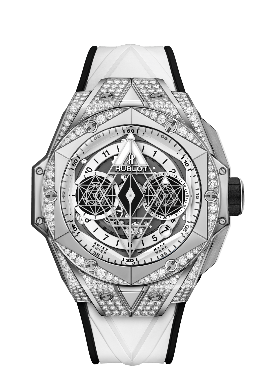 HUBLOT BIG BANG SANG BLEU II TITANIUM WHITE PAVÉ 45MM 418.NX.2001.RX.1604.MXM20