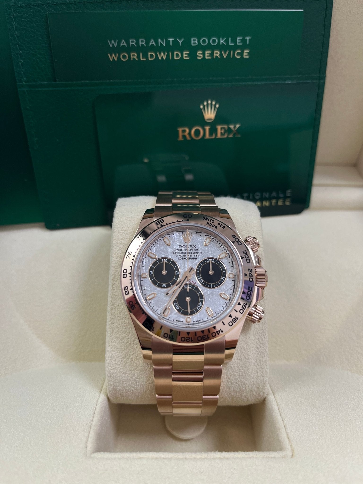 Rolex Daytona Rose Gold Cosmograph Daytona 40 Watch - Meteorite and Black Dial-Oyster Bracelet 116505