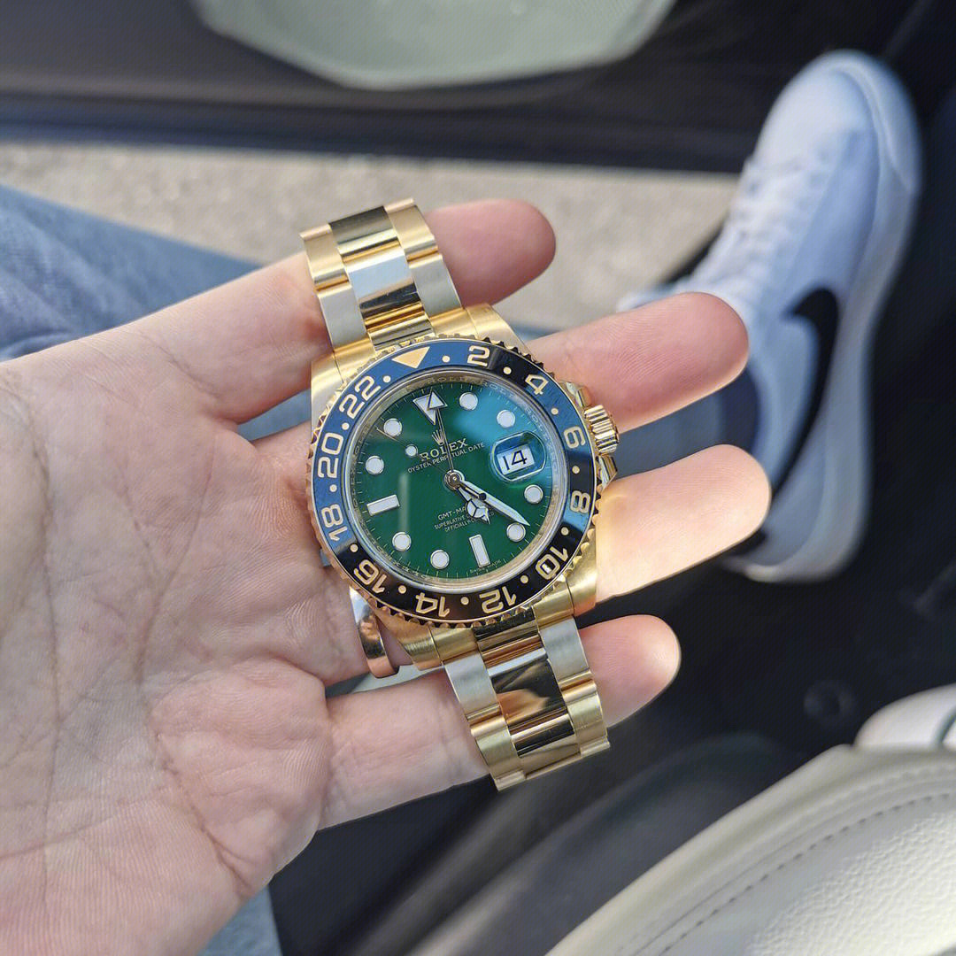 Rolex GMT-Master II Yellow Gold Automatic Green Dial Men's Watch 116718-LN-78208