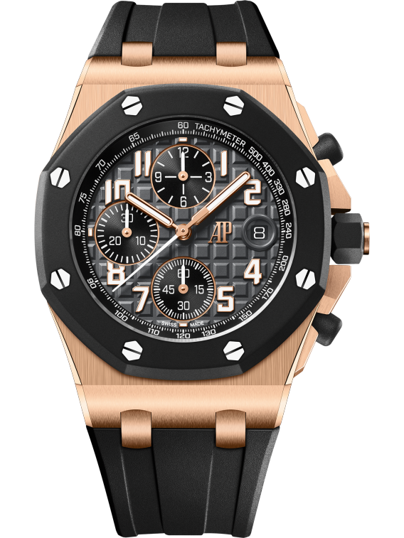 (Top version 1:1)🔥AUDEMARS PIGUET OFFSHORE Pink Gold Anthracite Grey Dial CHRONOGRAPH 42mm 26238OK.OO.A002CA.01