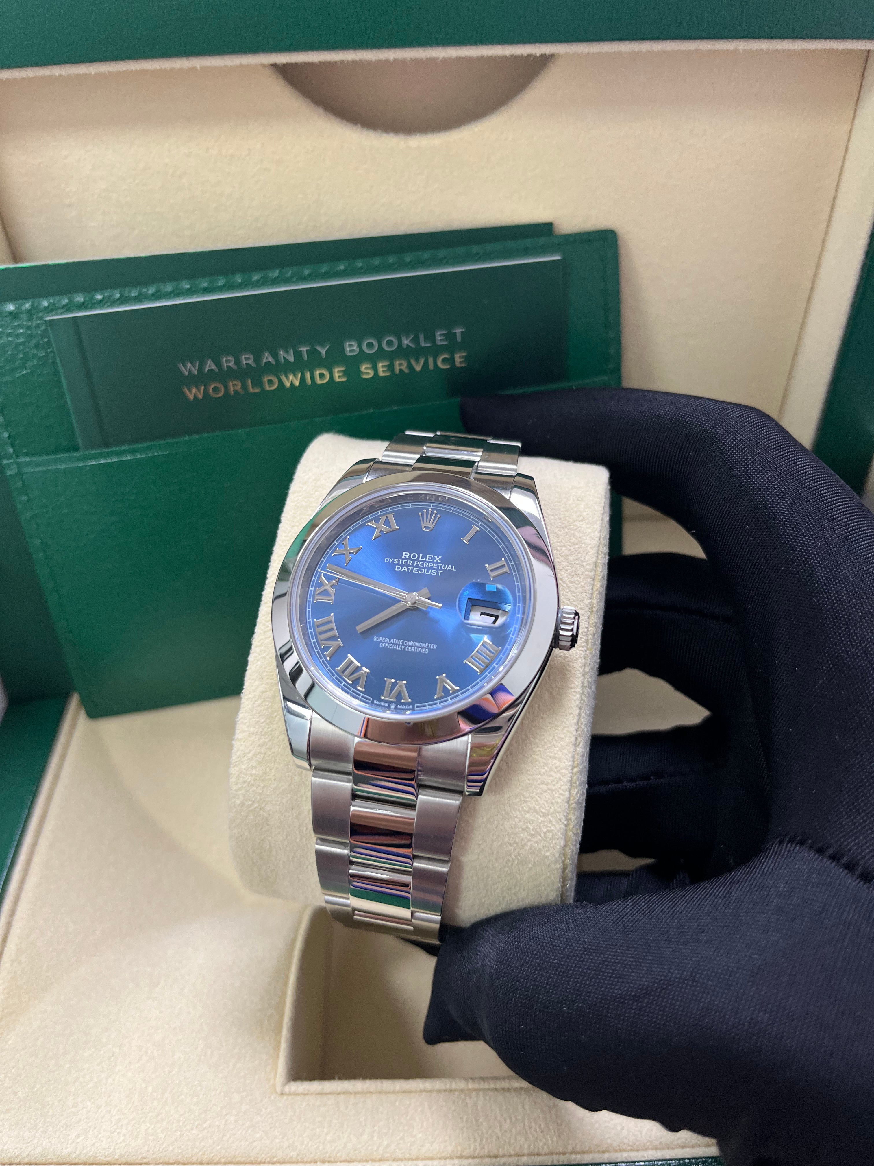Rolex Datejust 41mm ��Blue Roman Dial�� Oyster Bracelet Reference # 126300