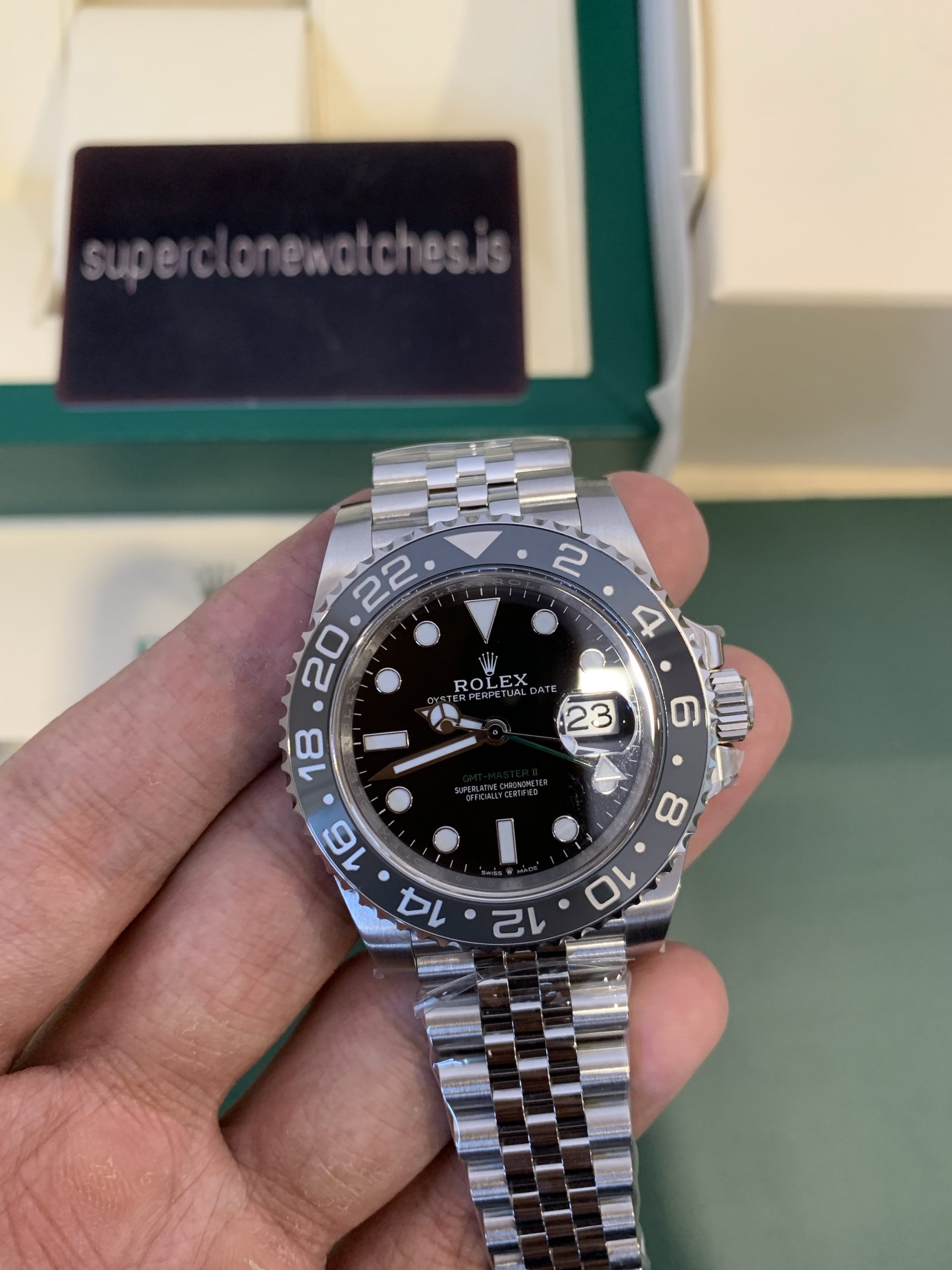 Super Clone Rolex GMT Master II Ref.126710GRNR Bruce Wayne 3285 Movement