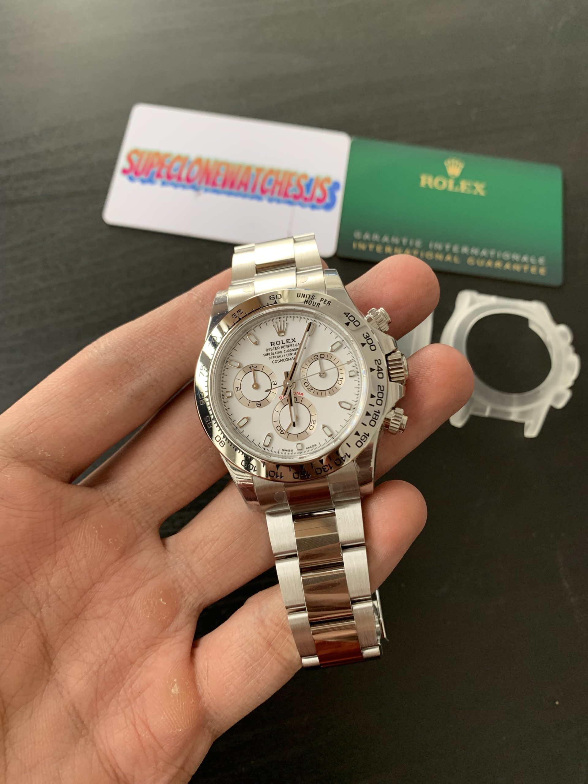 Fake Rolex Daytona Ref.116520 White Dial Stainless Steel Bezel 4130 Movement