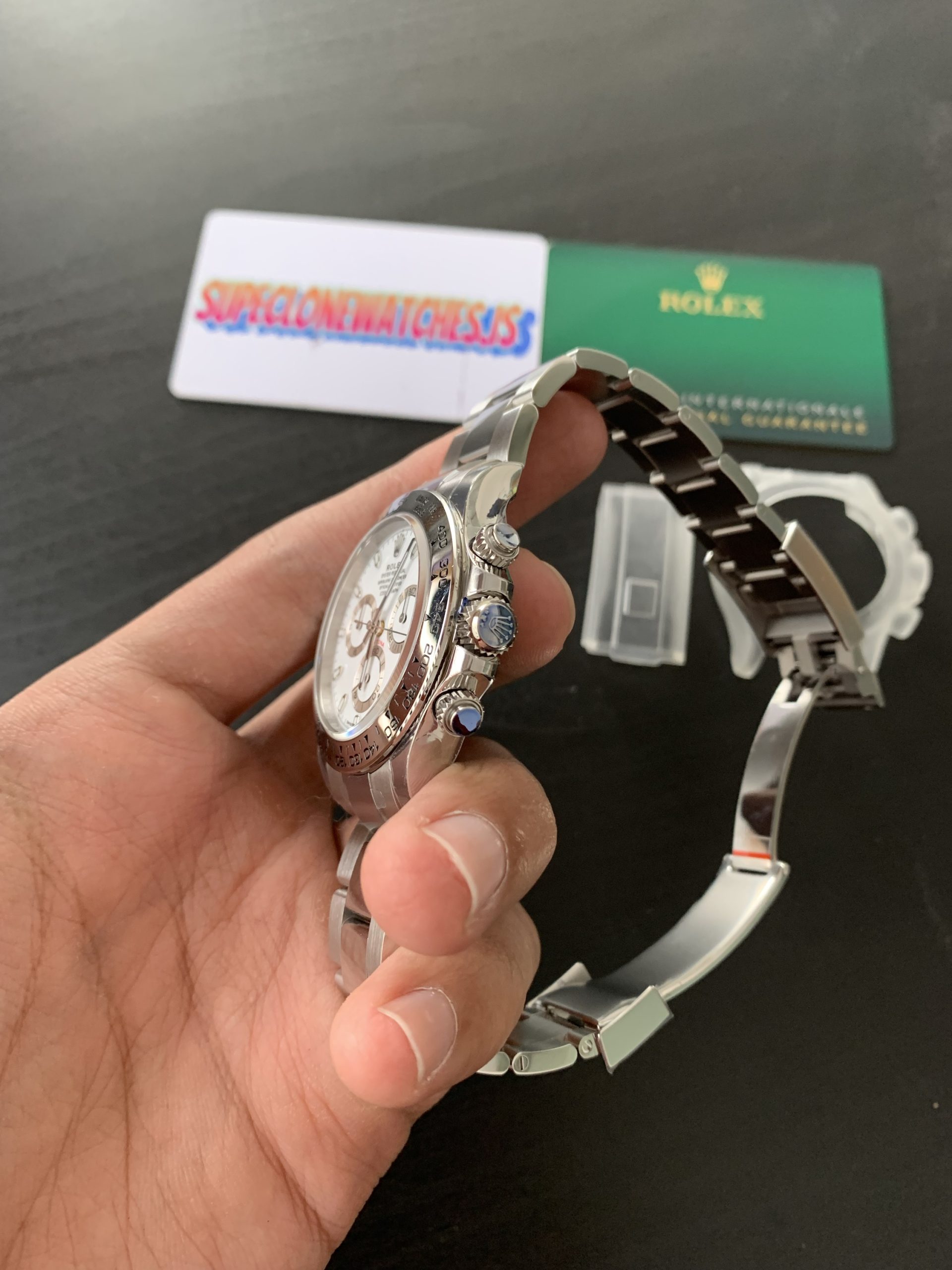 Fake Rolex Daytona Ref.116520 White Dial Stainless Steel Bezel 4130 Movement