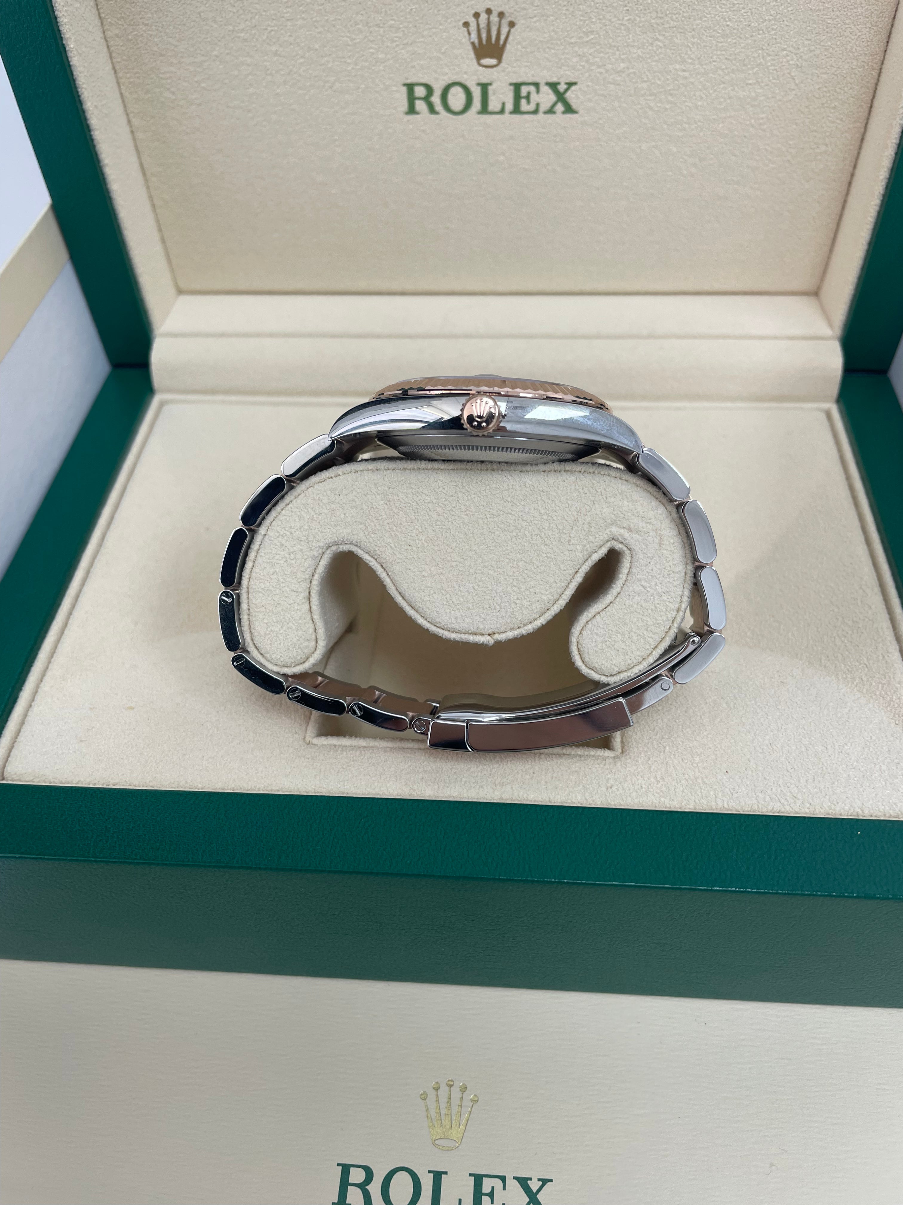 Rolex Steel and Rose Gold Datejust 41mm - Fluted Bezel - Slate Gray Wimbledon Roman Dial (Reference #126331)