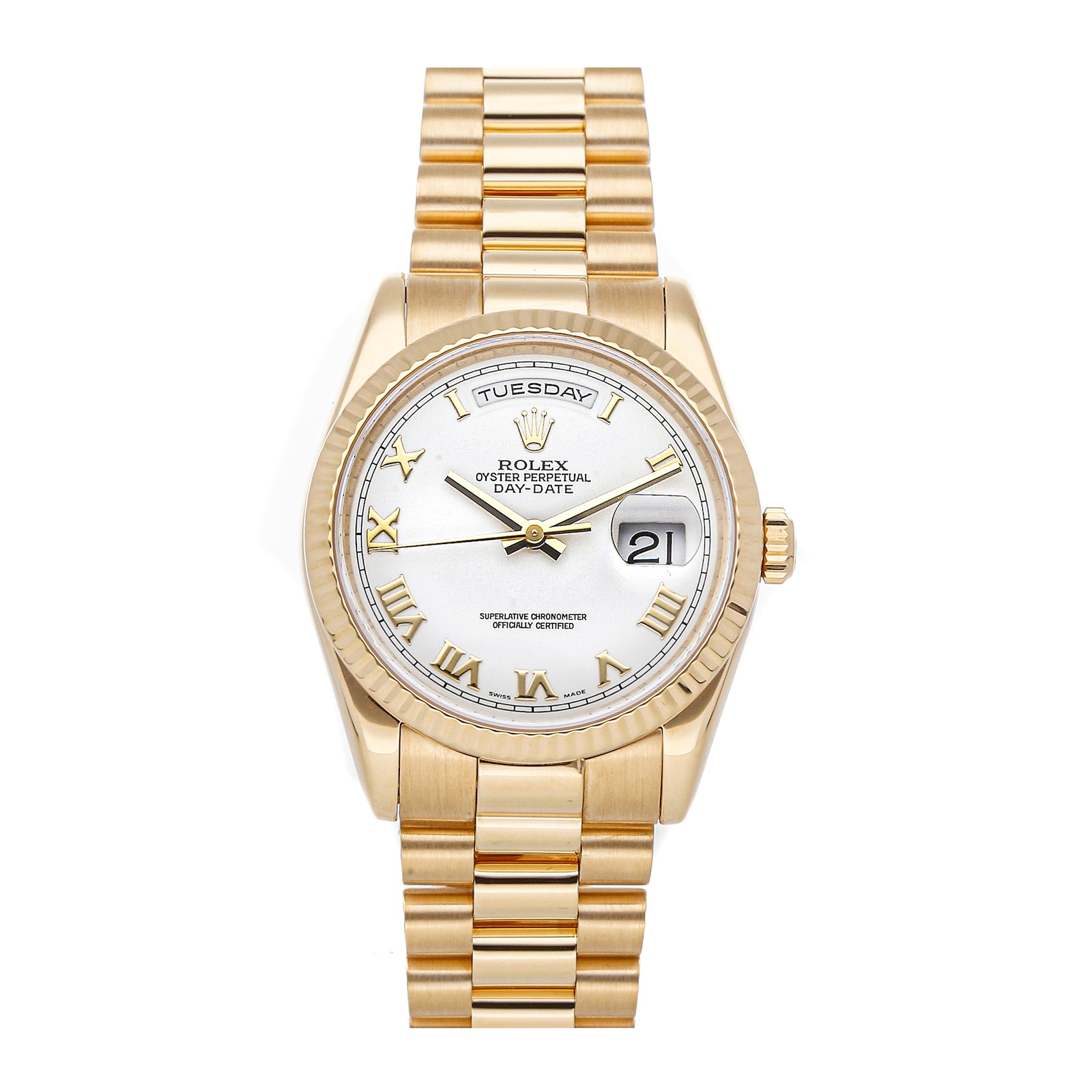 Rolex Super Clone Watch : Day-Date YG 118238-0122