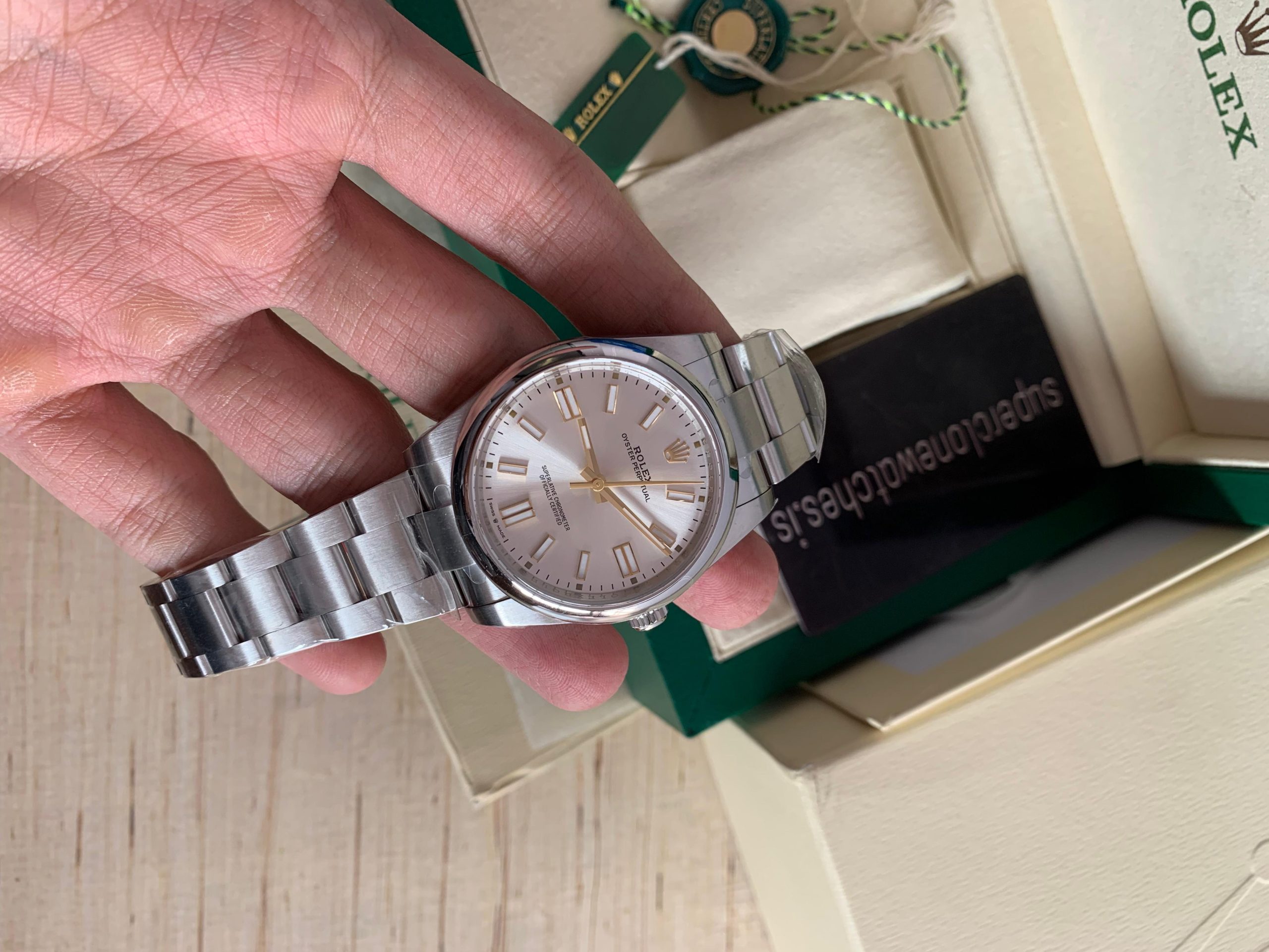 Rolex Oyster Perpetual 41mm Silver Dial 3230 Clone Movement 904L Stainless Steel