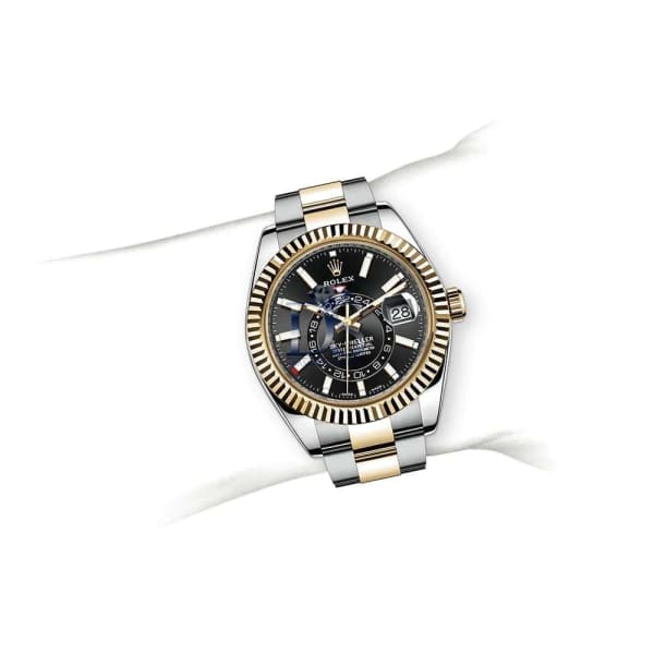 Rolex Sky-Dweller 18K Yellow Gold Black Dial Men's Watch Ref# 330933-0002