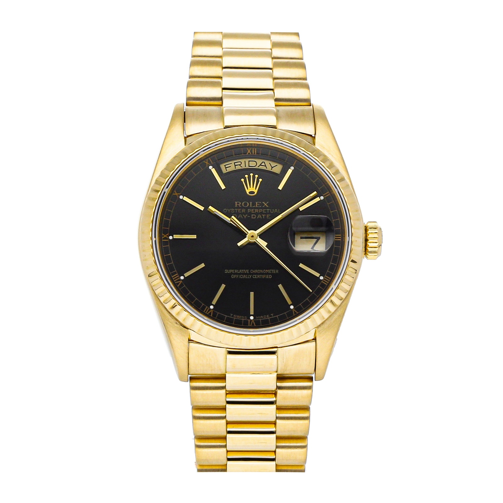 Rolex Super Clone Watch : Day-Date 18038 BLK IX PRS