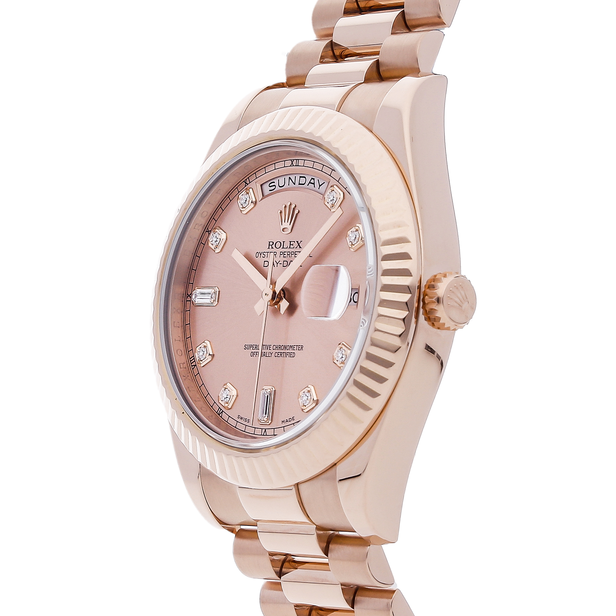 Rolex Super Clone Watch : Day-Date II 218235 PNK RD BG PRS