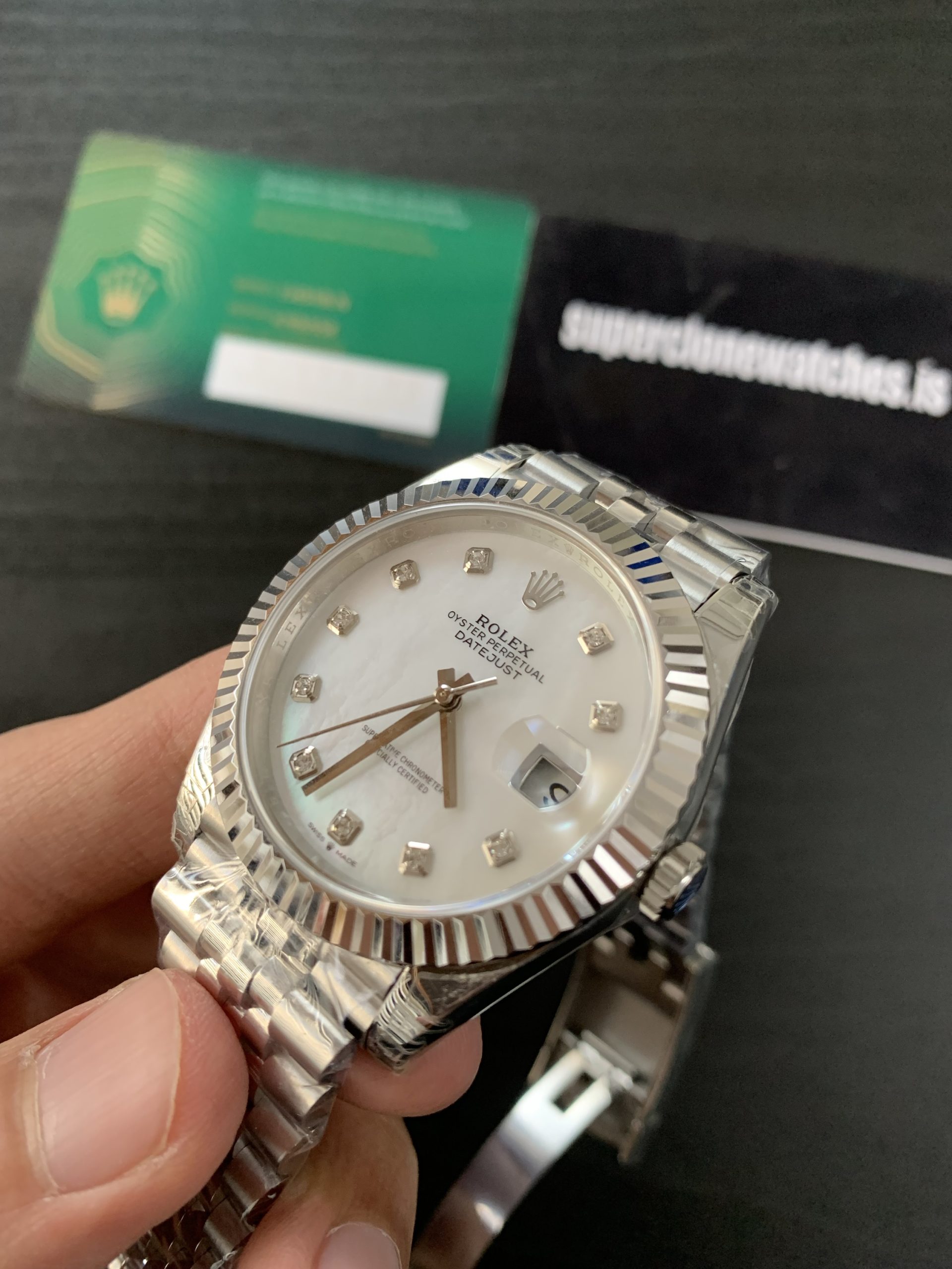 Rolex Datejust 41 Mother Of Pearl Dial Super Replica with Swiss 3235 Clone Movement
