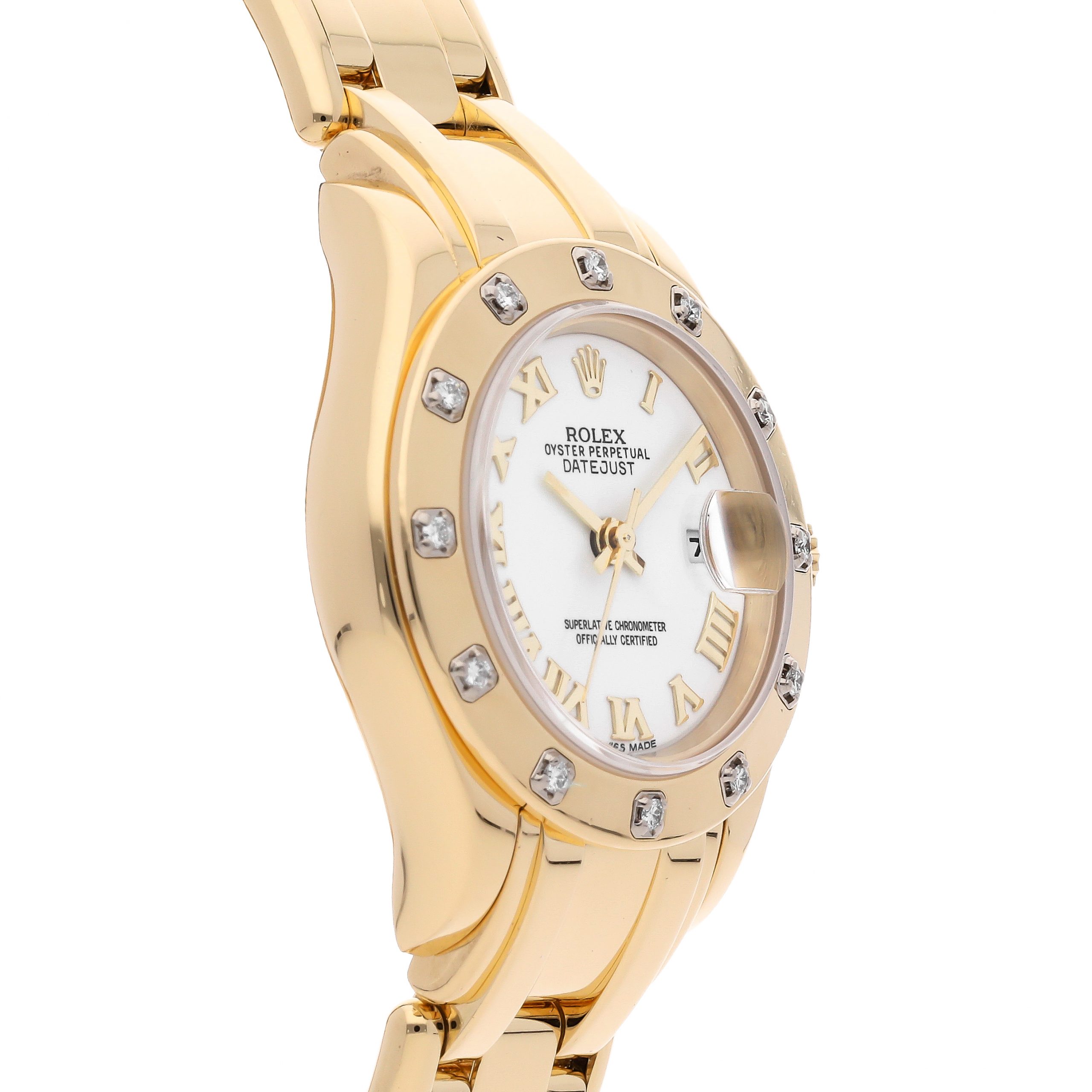 Rolex Super Clone Watch : Datejust Pearlmaster 69318 WHT ROM PRL