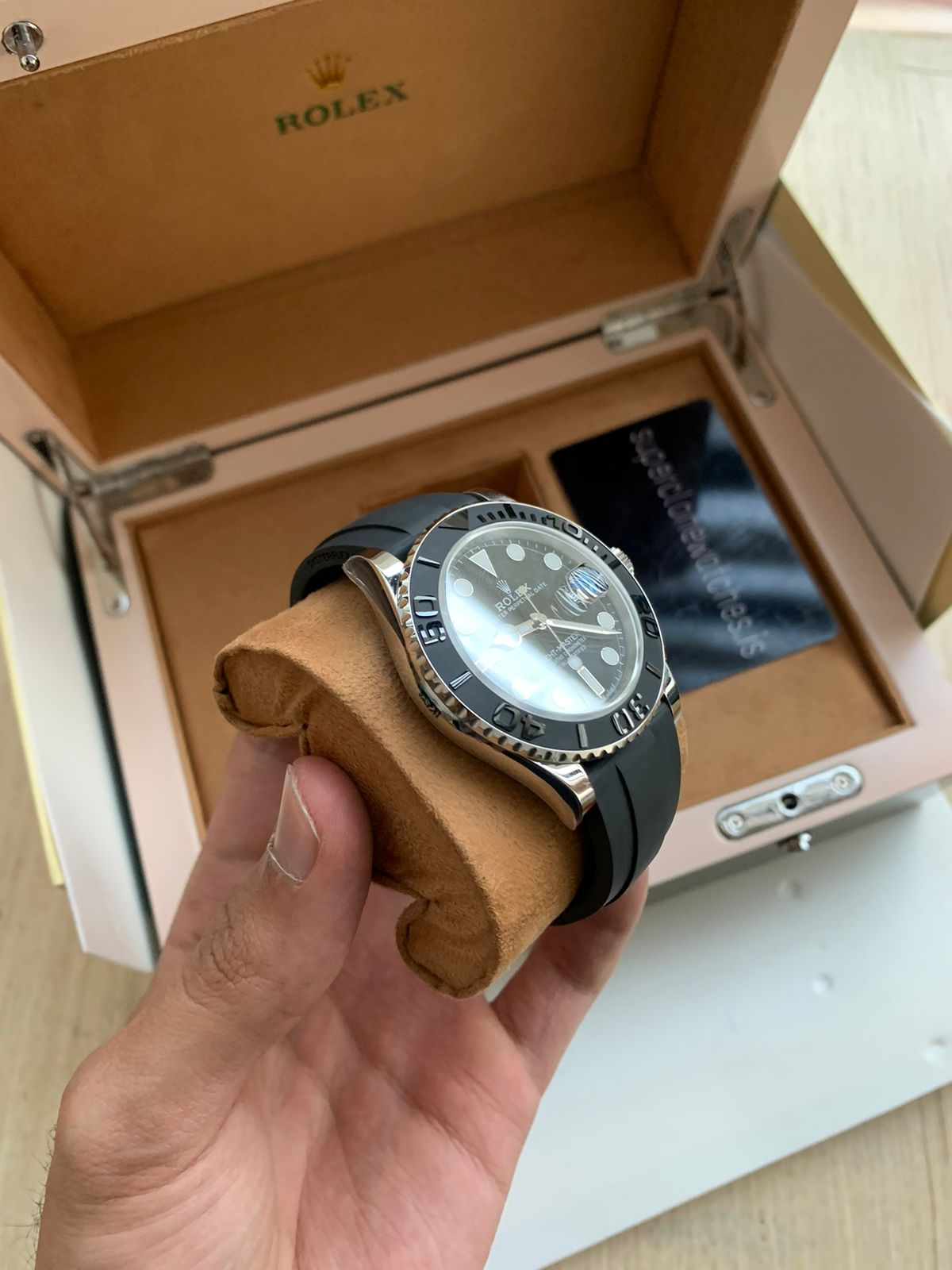 Rolex Yacht Master 42mm Oysterflex White Gold Super Clone 3235 Movement