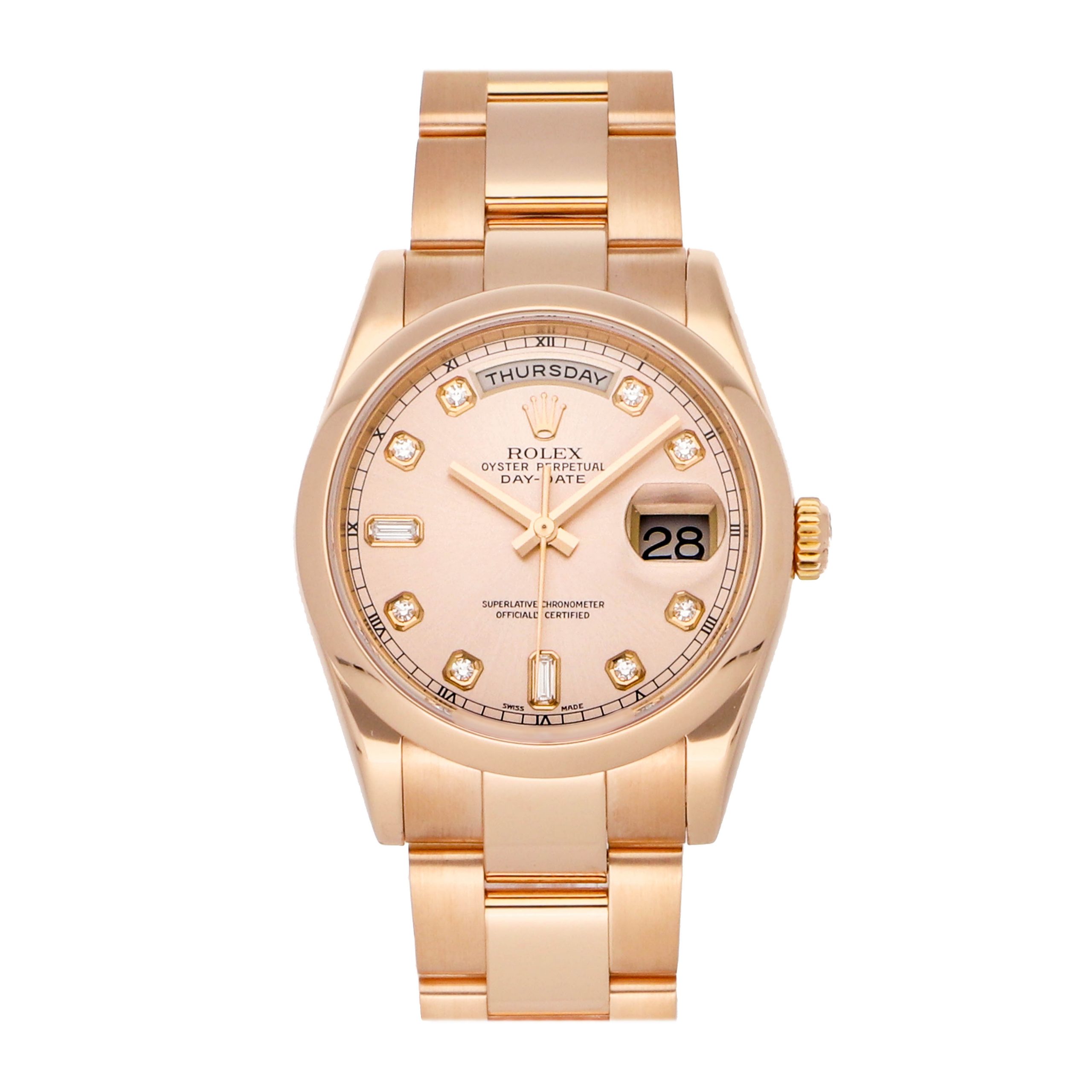 Rolex Super Clone Watch : Day-Date 118205 PNK RD BG OYS