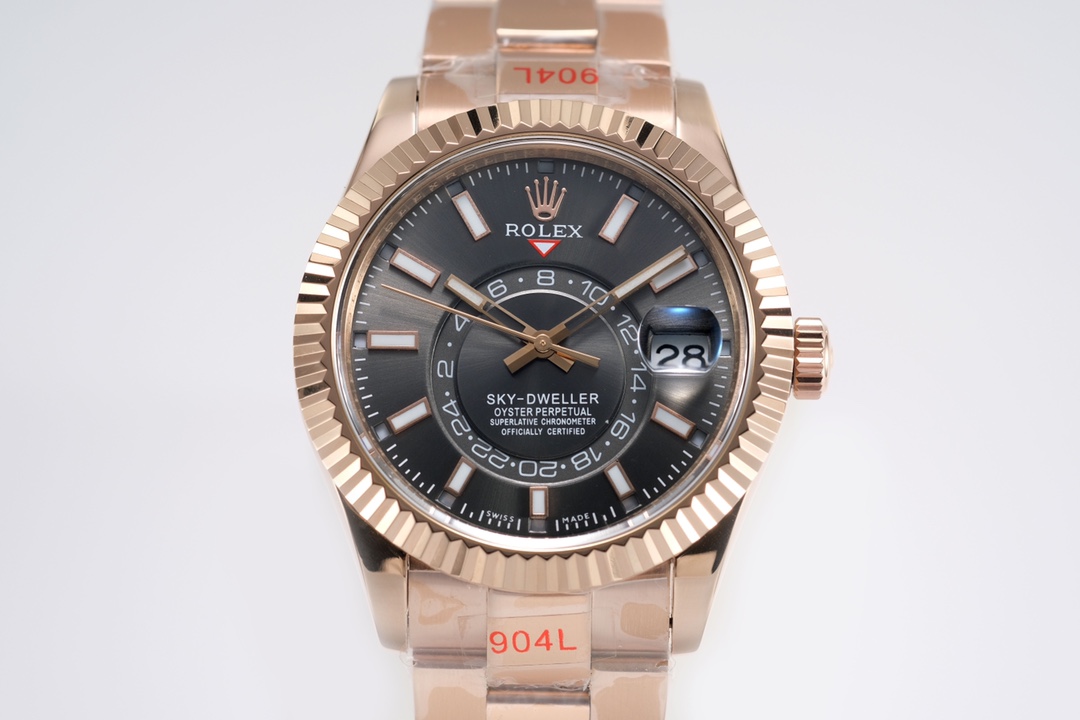 Rolex Sky Dweller Rose Gold Rhodium Dial Replica