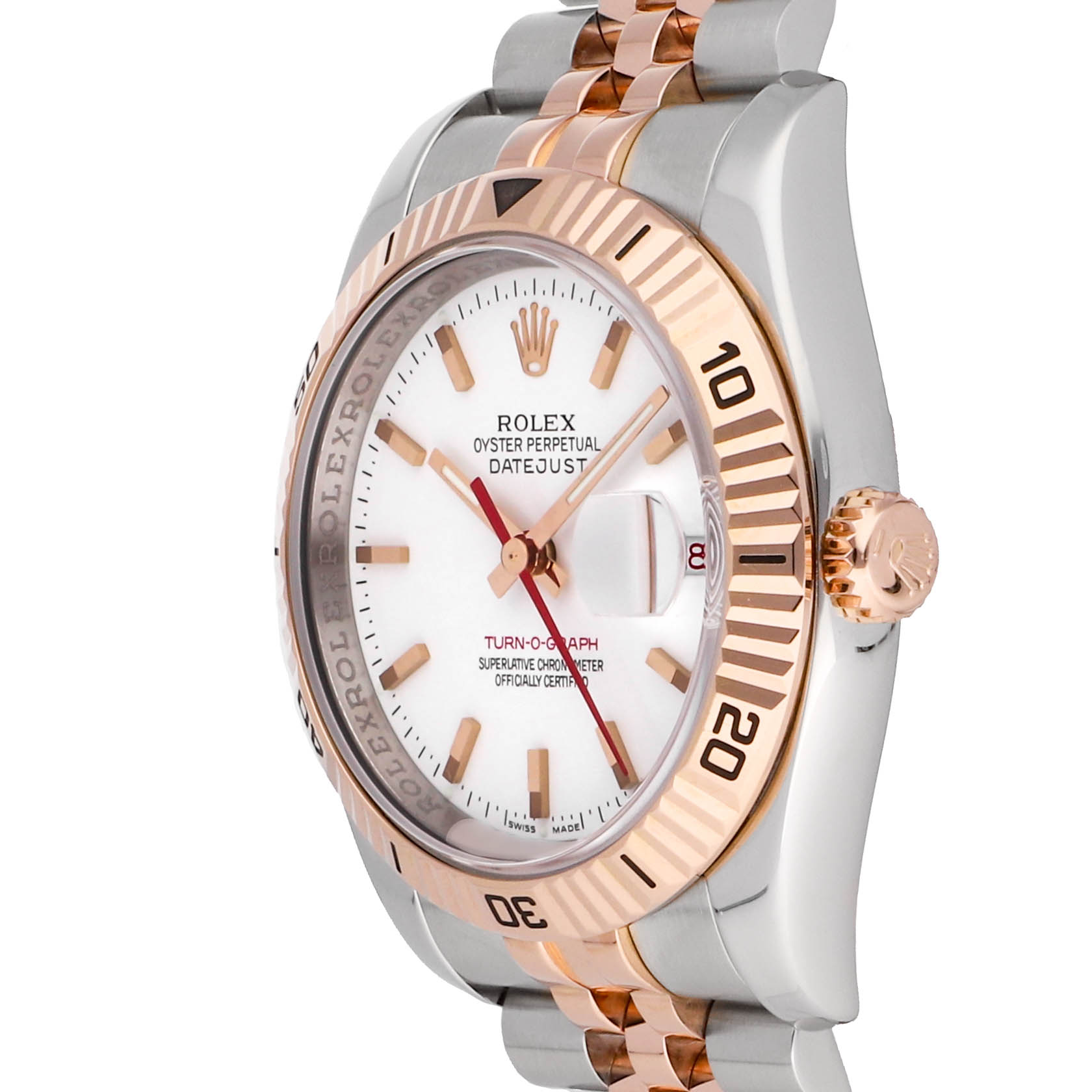 Rolex Super Clone Watch : Datejust Turn-O-Graph 116261 WHT IX JUB