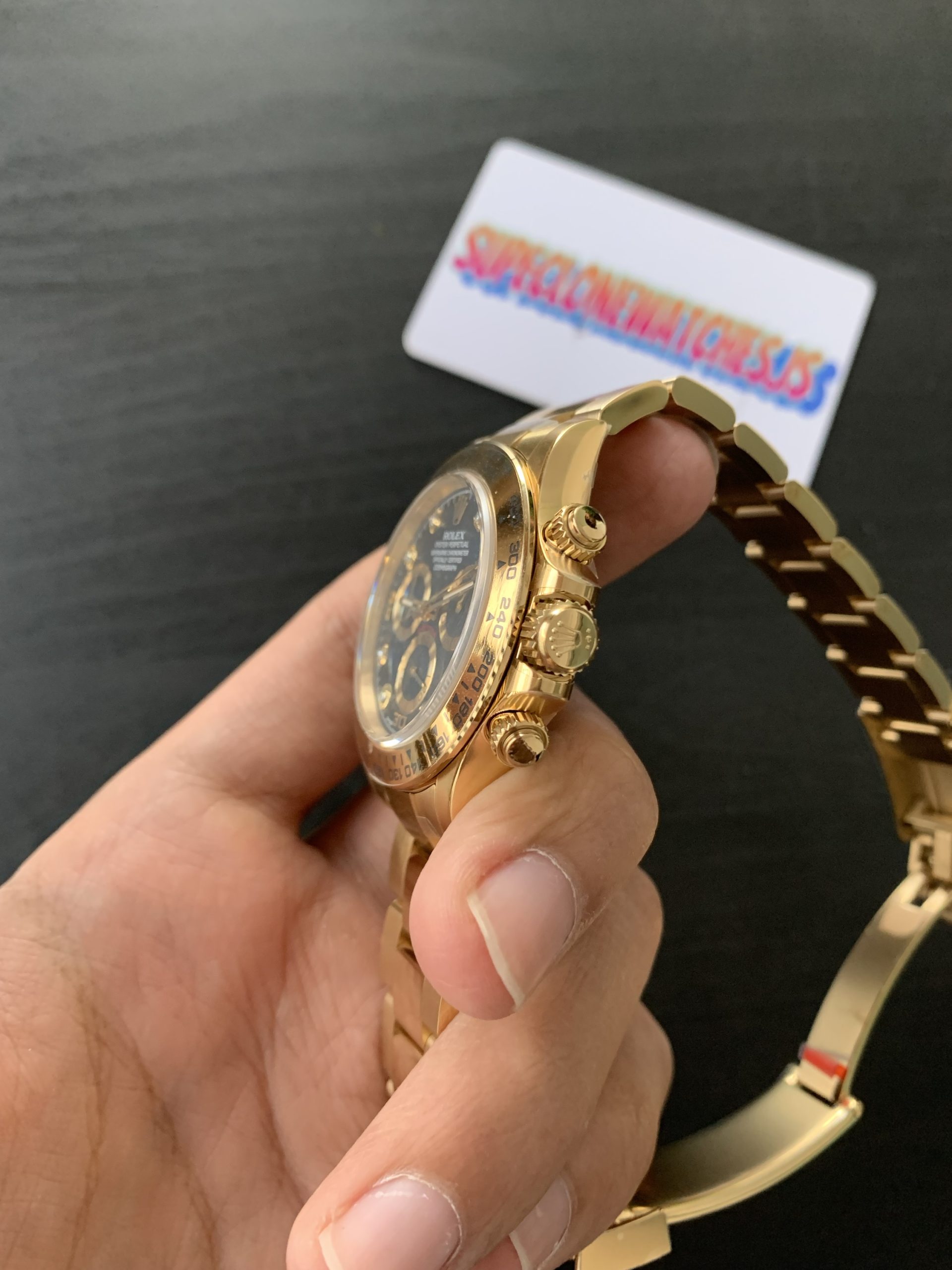 Rolex Daytona Yellow Gold Black Diamond Set Dial Ref126508 Clone 4131 Movement Super Fake Watch