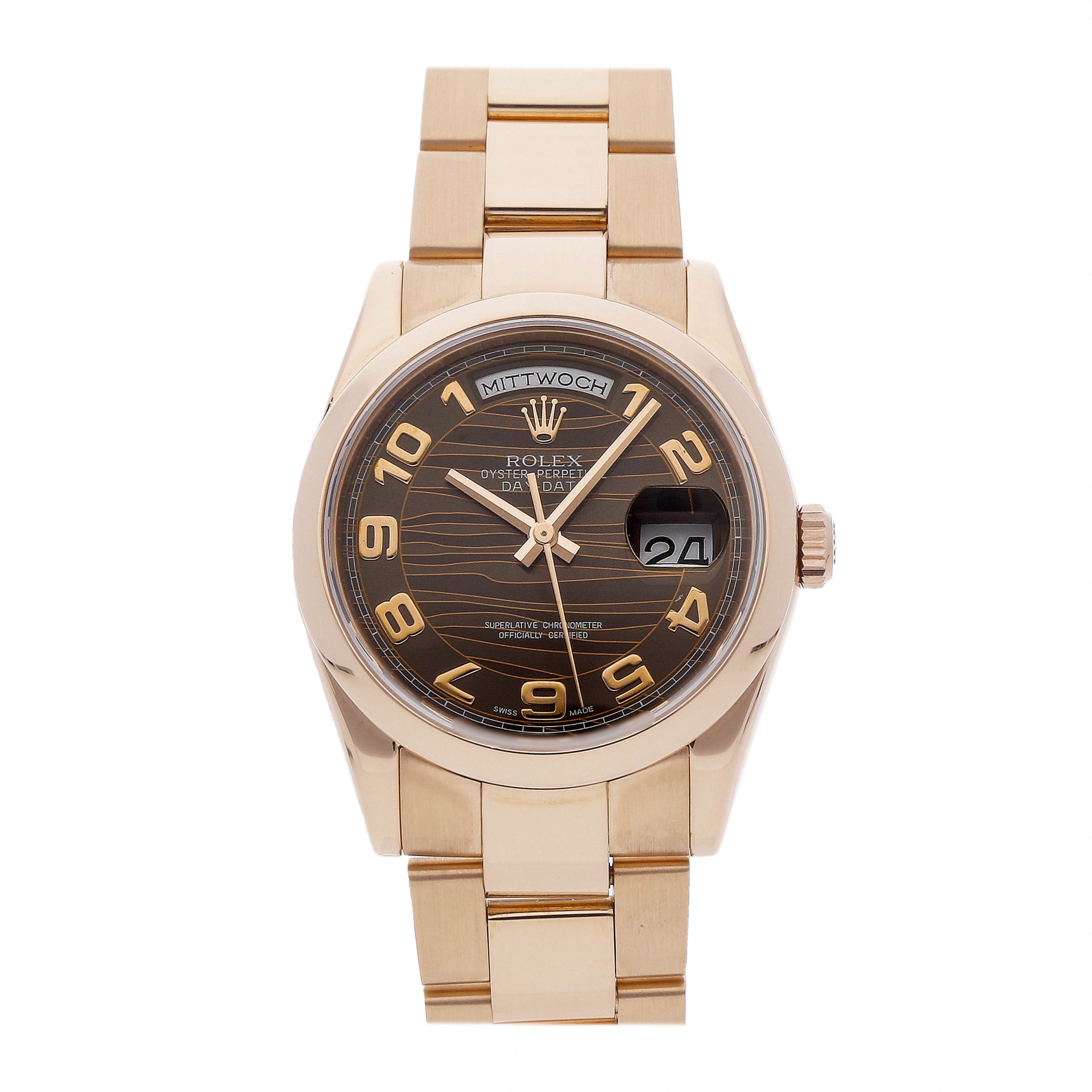 Rolex Super Clone Watch : Day-Date 118205 BRZ WAV OYS