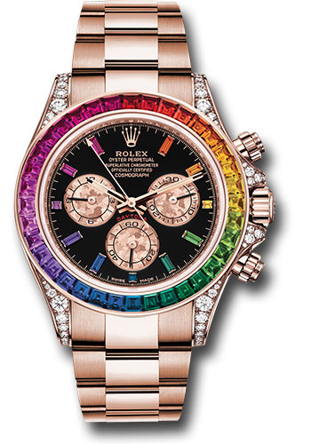 Super Clone Rolex Daytona Rainbow Rose Gold Swiss 4130 Movement