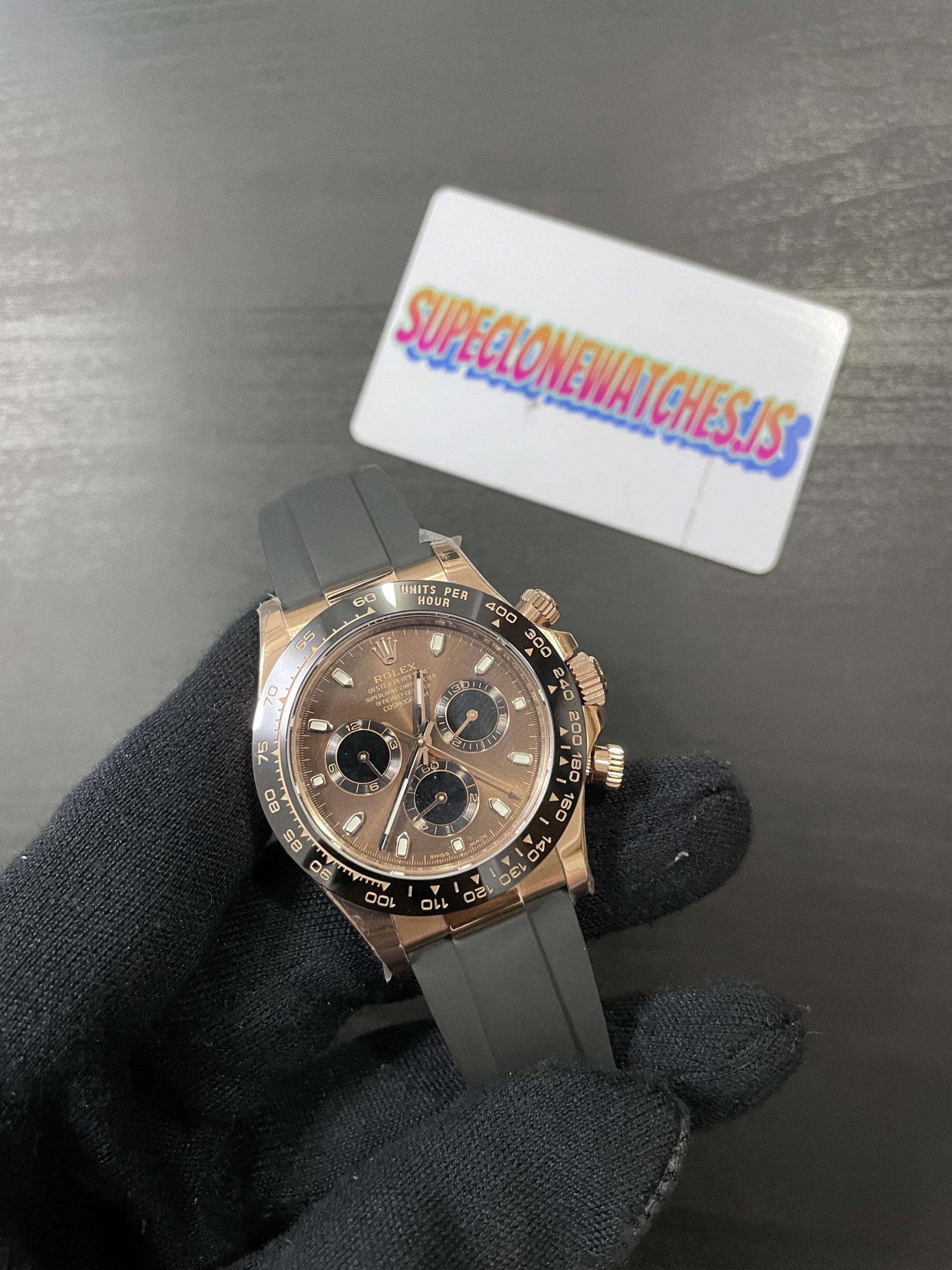 Oysterflex Rolex Daytona Ref.116515LN Rose Gold Chocolate Dial Superclone