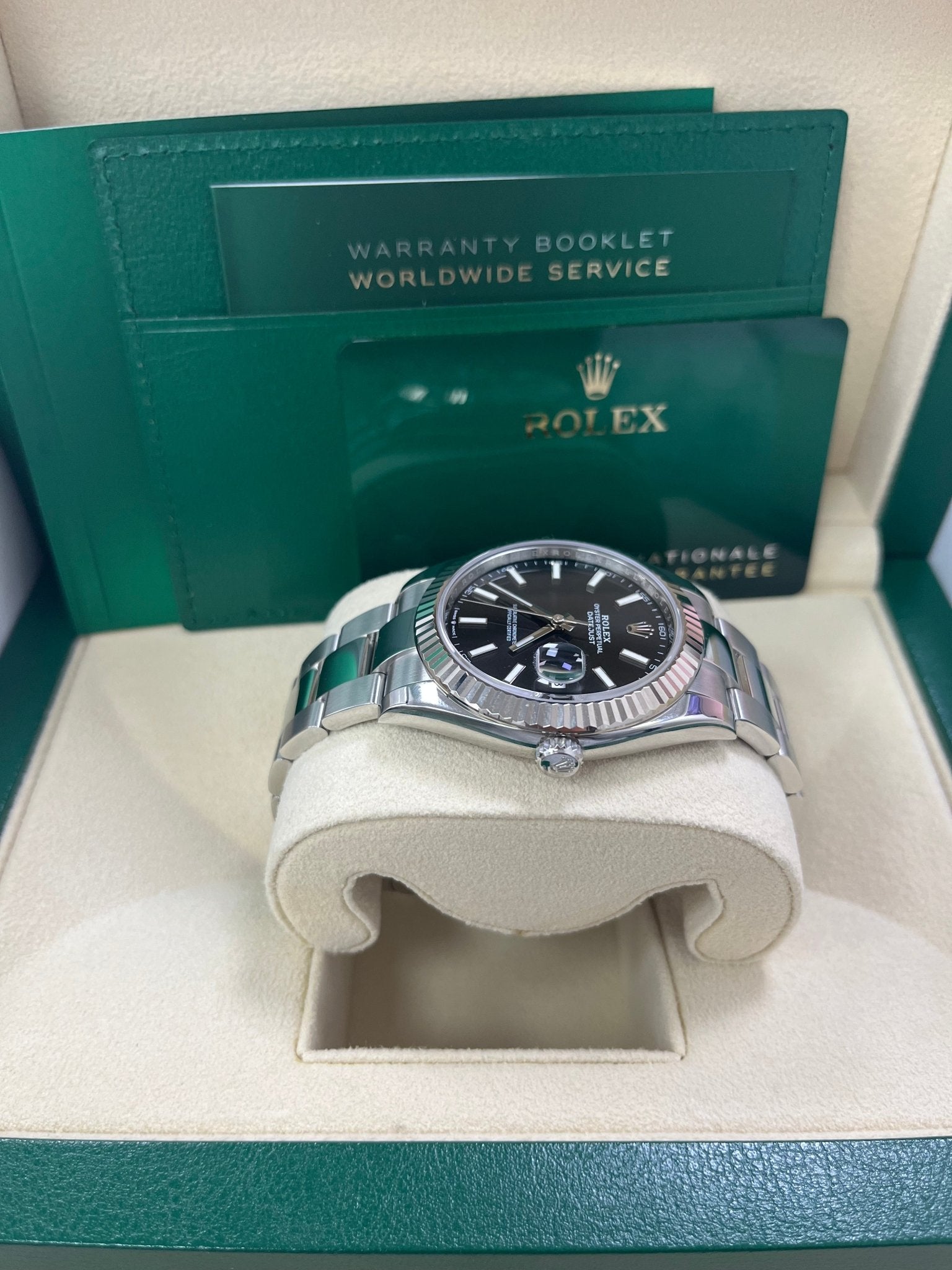 Rolex Datejust 41 Stainless Steel & White Gold - Black Index Dial - Fluted Bezel (Ref# 126334)