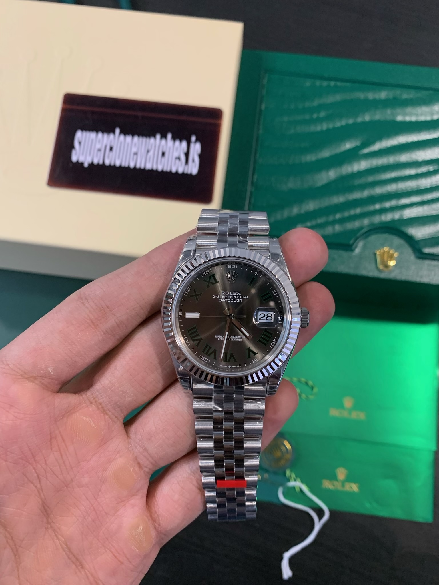 Super Clone Rolex Datejust Wimbledon 41 126334 Oystersteel Swiss 3235 Movement