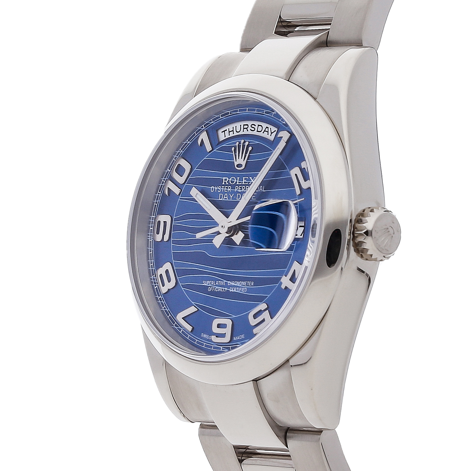 Rolex Super Clone Watch : Day-Date 118209 BLU WAV AR OYS