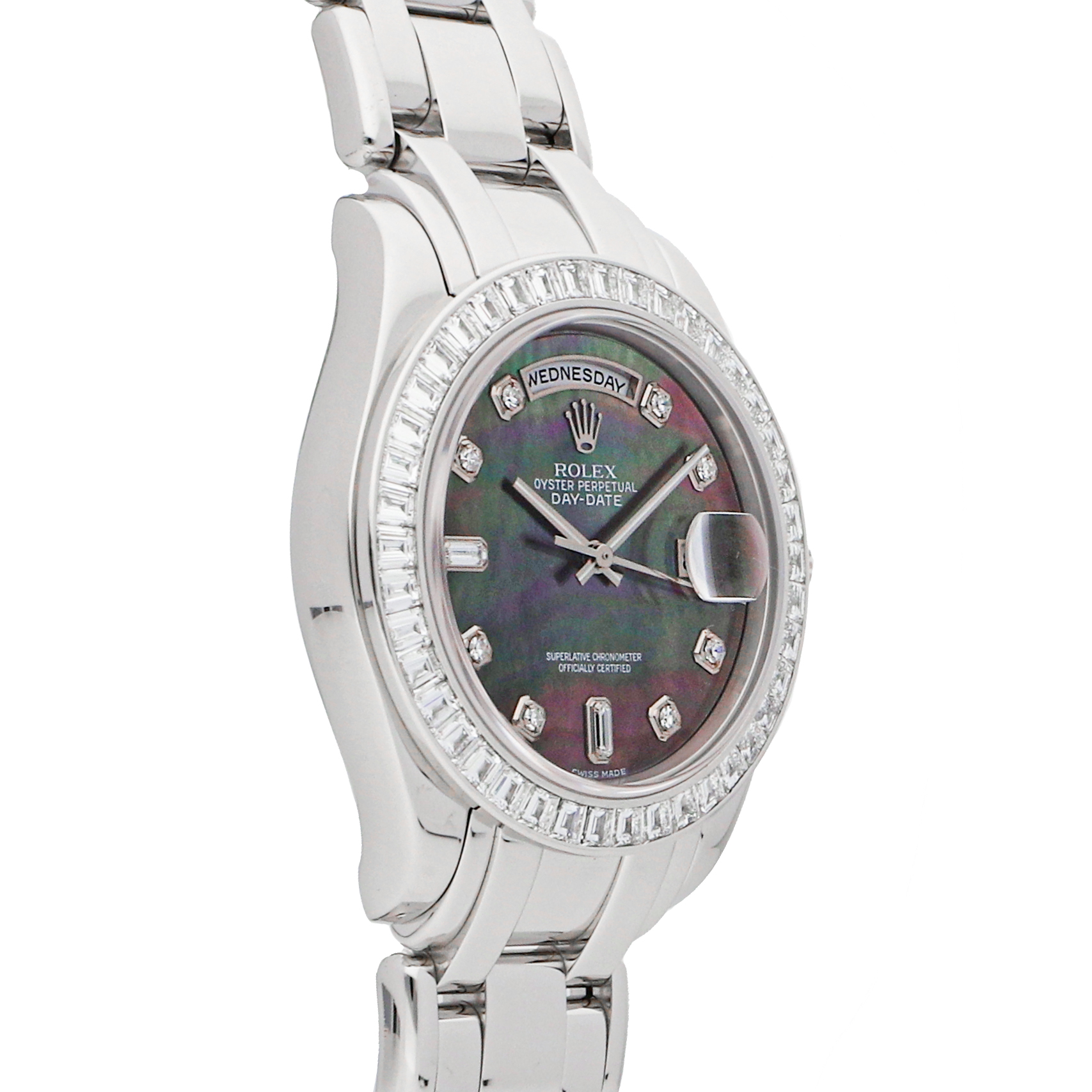 Rolex Super Clone Watch : Day-Date 18956BR BLK MOP RD BG PRL