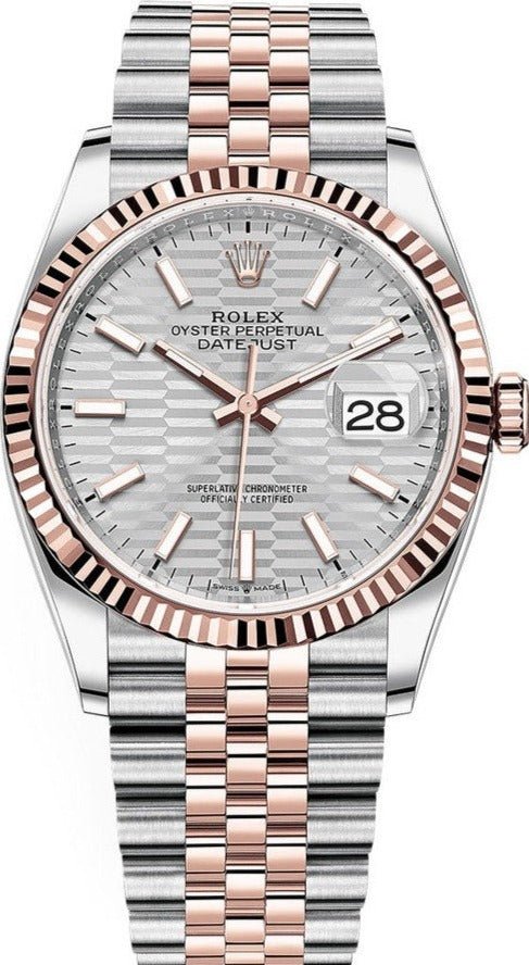 Rolex Datejust 41 Fluted Bezel Silver Fluted Motif Index Dial Jubilee Bracelet (Reference # 126331)