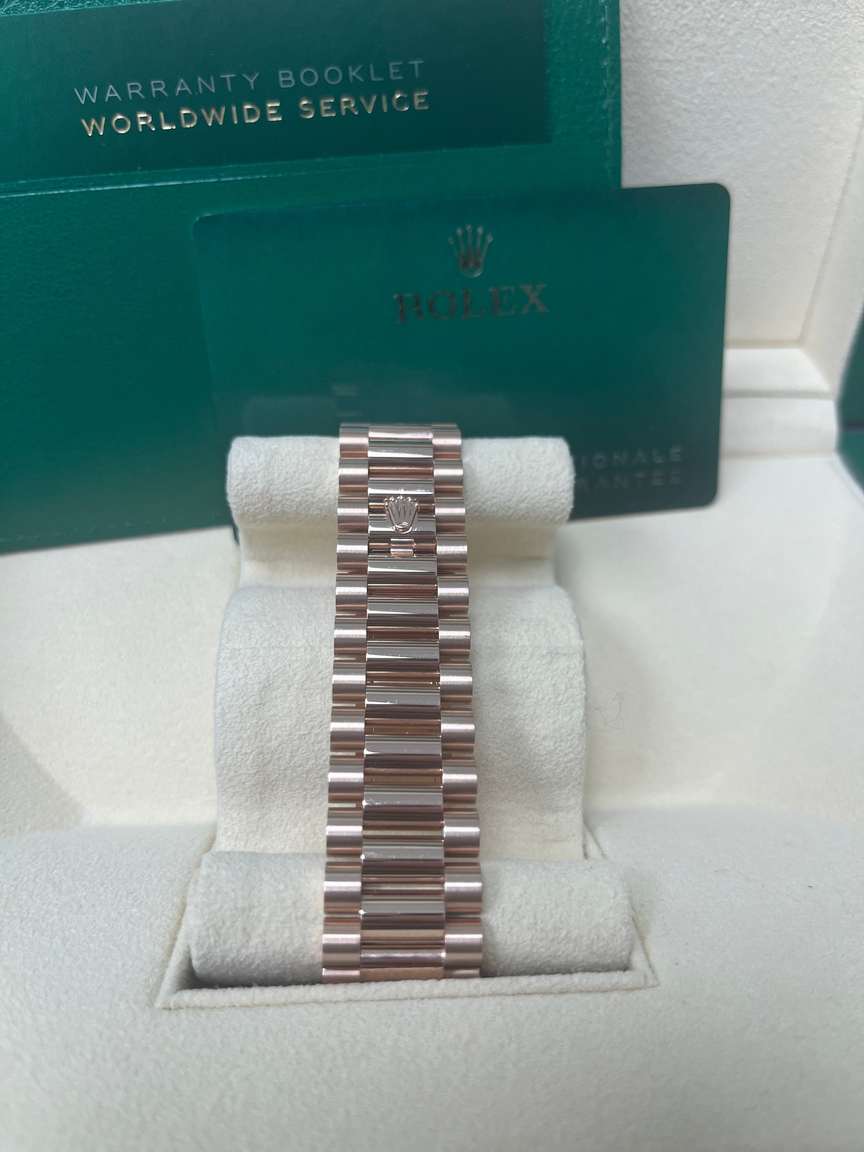Rolex Day-date 40 Fluted Bezel Chocolate Diagonal Motif Index Dial President Bracelet (Ref # 228235)