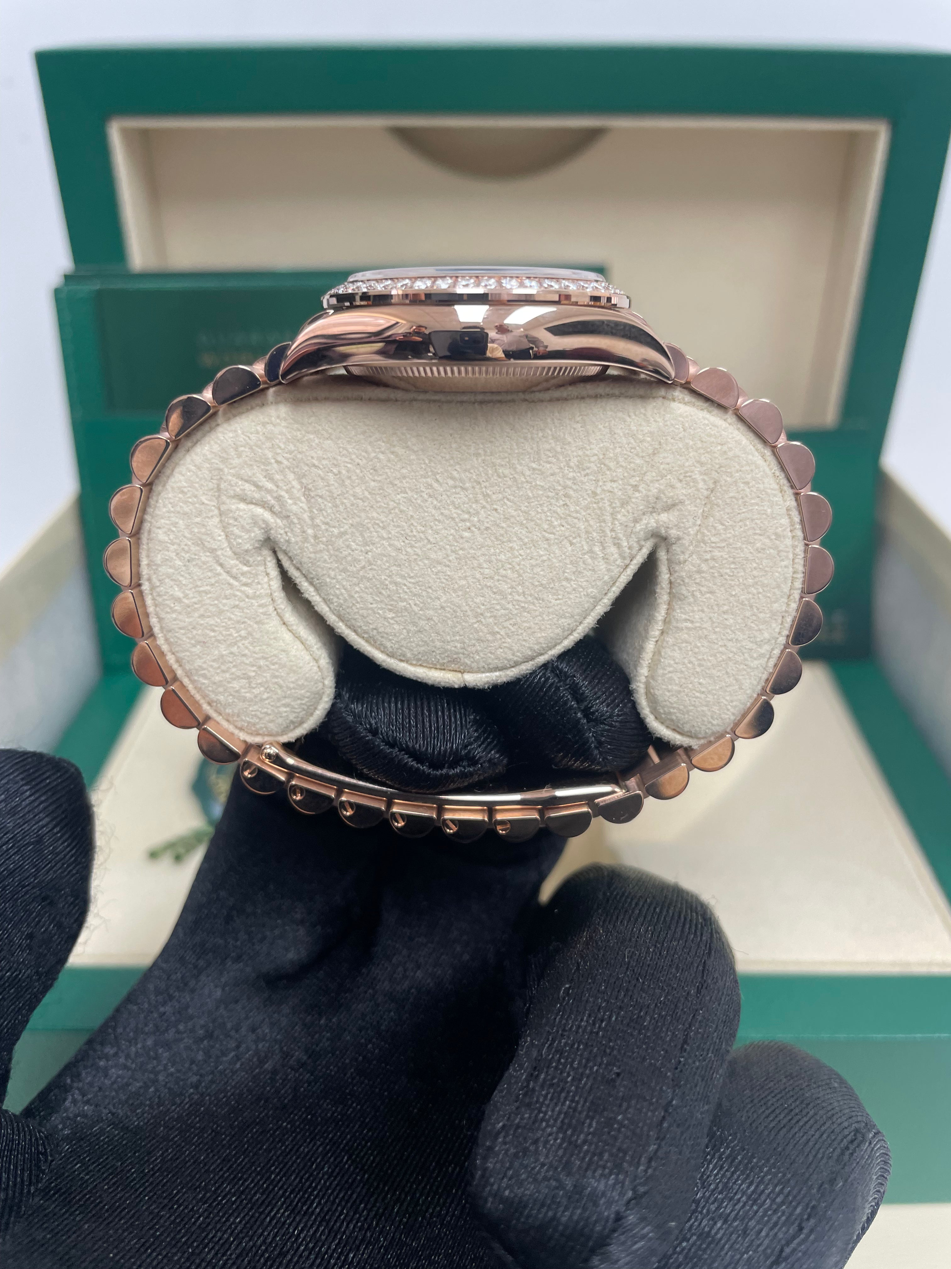 Rolex Everose Gold Datejust 31 Watch - Diamond Bezel - Rhodium Diamond Six Dial - President Bracelet (Reference # 278285RBR)